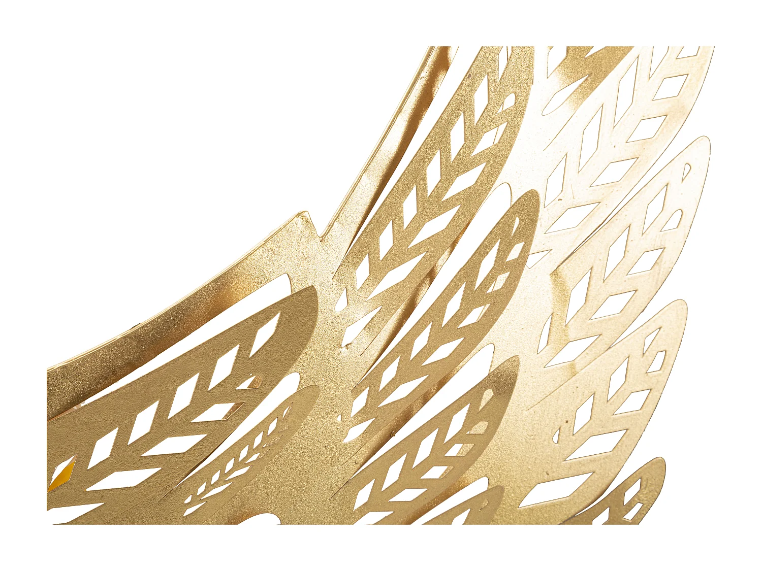 Set 2 di pannelli decorativi ali in metallo dorato cm 90x3,5x43,5