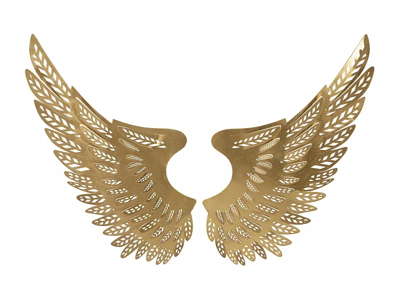 Set van 2 decoratieve panelen met gouden metalen vleugels, 90x3,5x43,5 cm