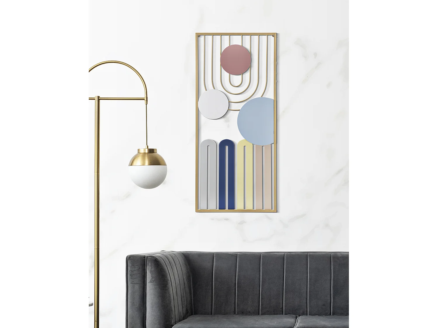 Décoration Murale Encadrée en Métal "Colorful" 84cm Multicolore