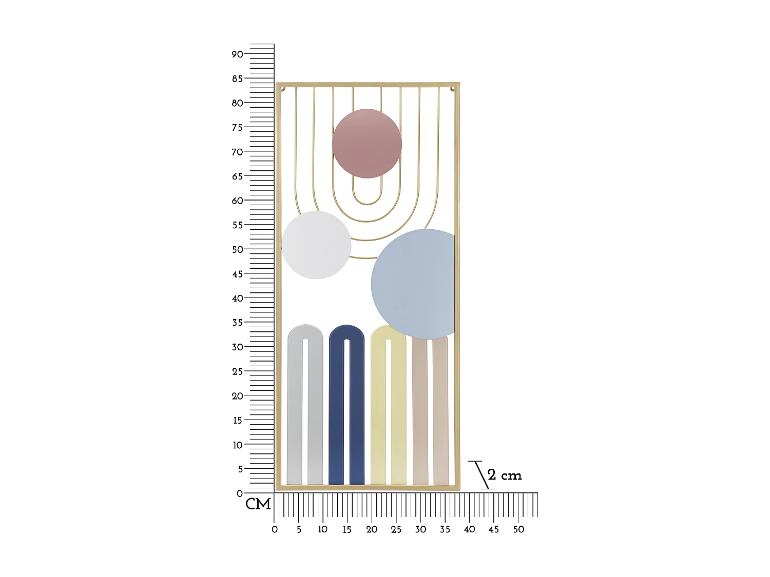 Décoration Murale Encadrée en Métal "Colorful" 84cm Multicolore