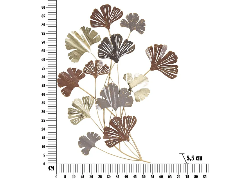 3D decoratief paneel in veelkleurig metaal, 69,5x5,5x92 cm