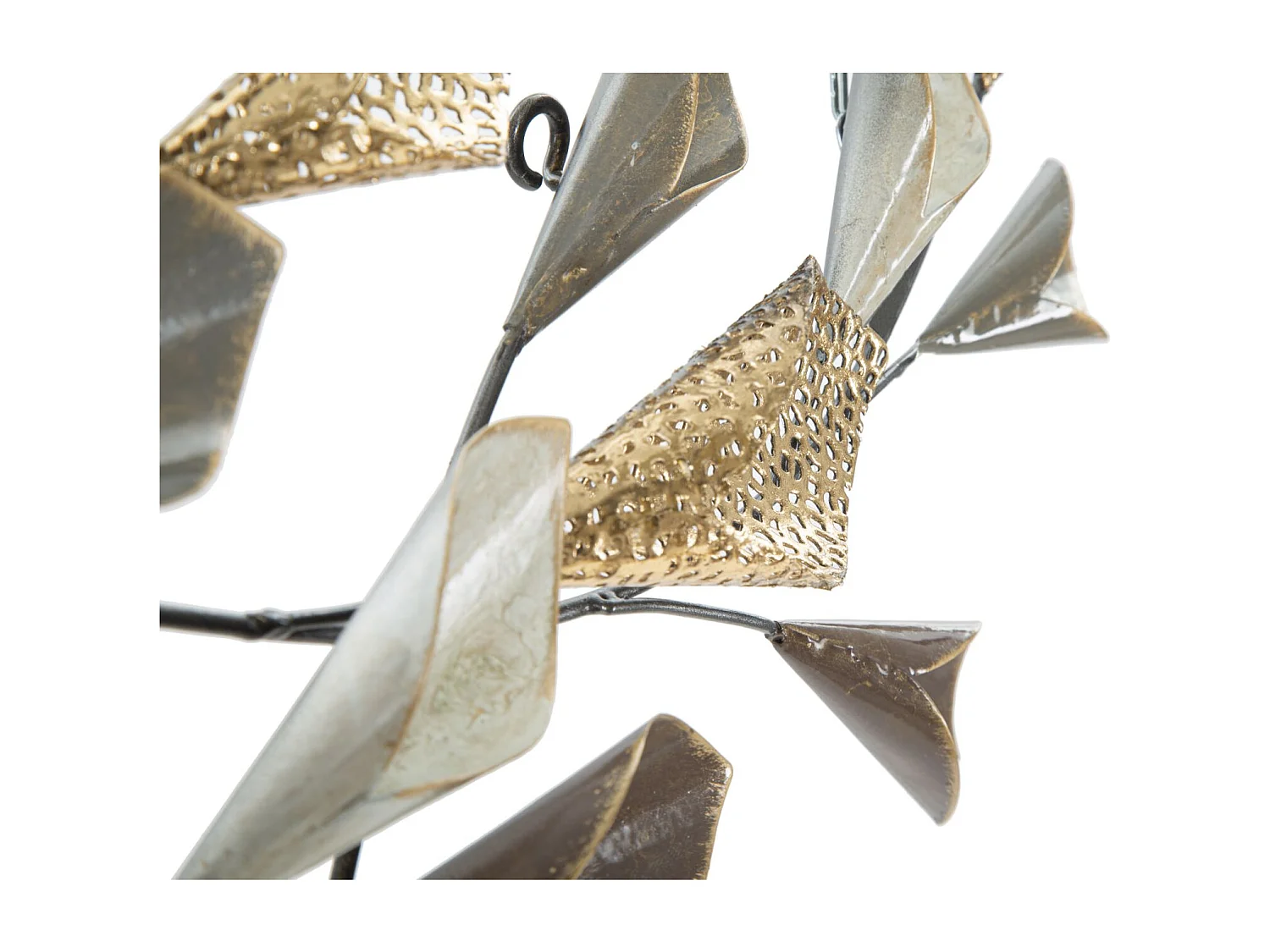 Pannello decorativo 3D in metallo multicolore ramo cm 46x5,5x87,5