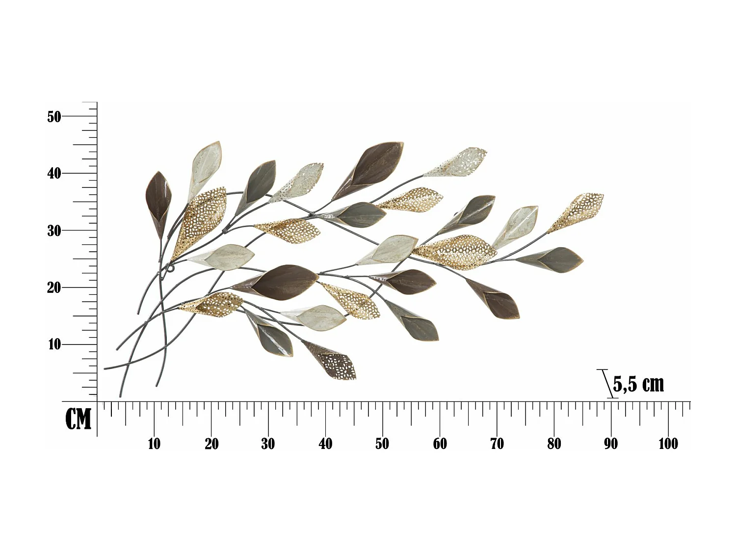 Décoration Murale en Métal "Ramo" 46cm Multicolore