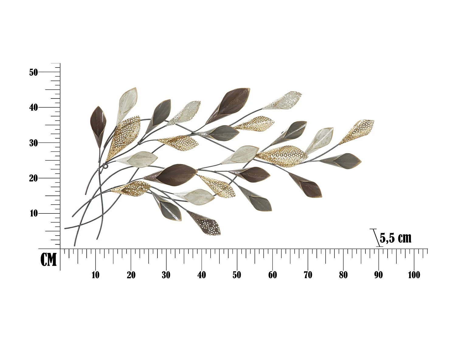 Décoration Murale en Métal "Ramo" 46cm Multicolore