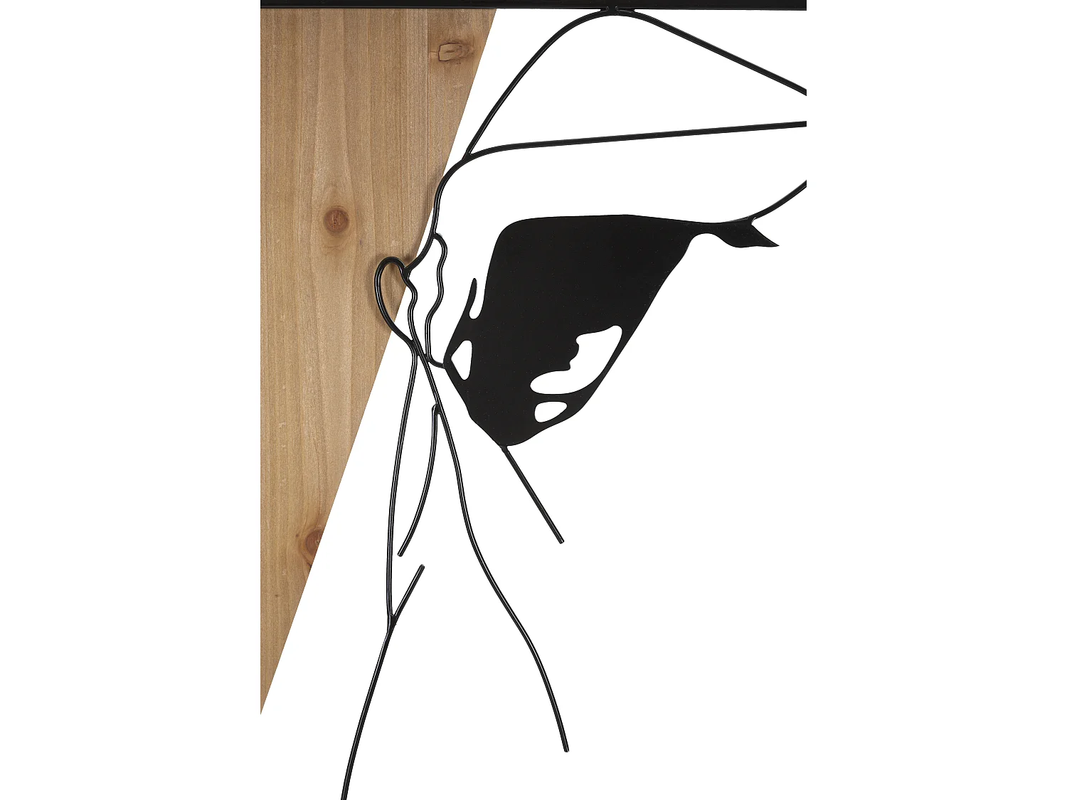 Décoration Murale Encadrée "Strips" 90cm Noir & Naturel