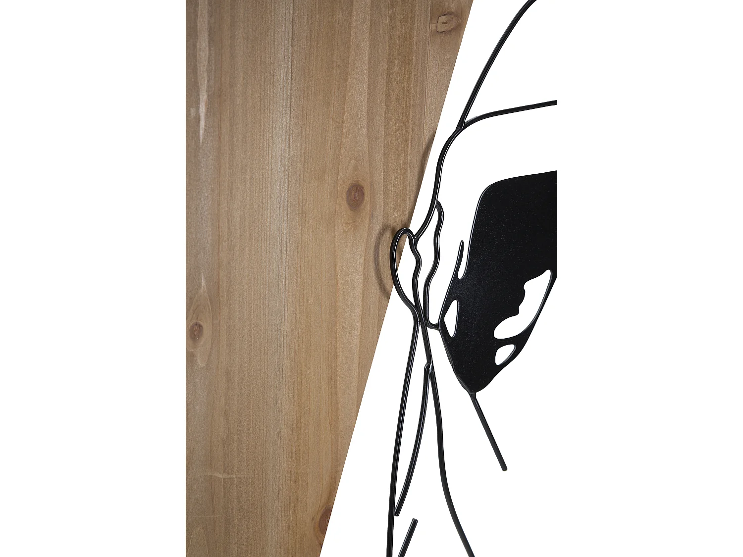 Décoration Murale Encadrée "Strips" 90cm Noir & Naturel