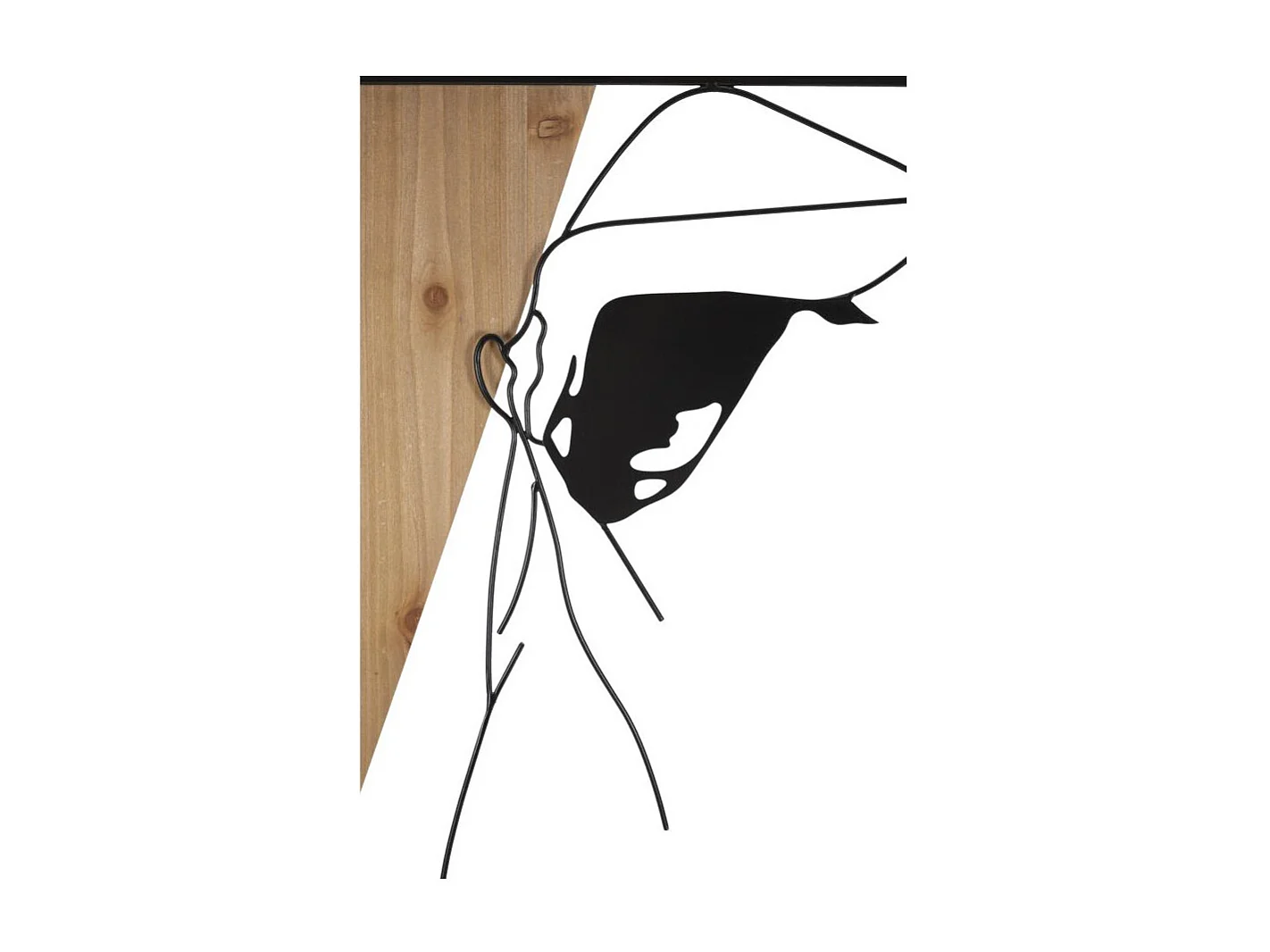 Décoration Murale Encadrée "Strips" 90cm Noir & Naturel