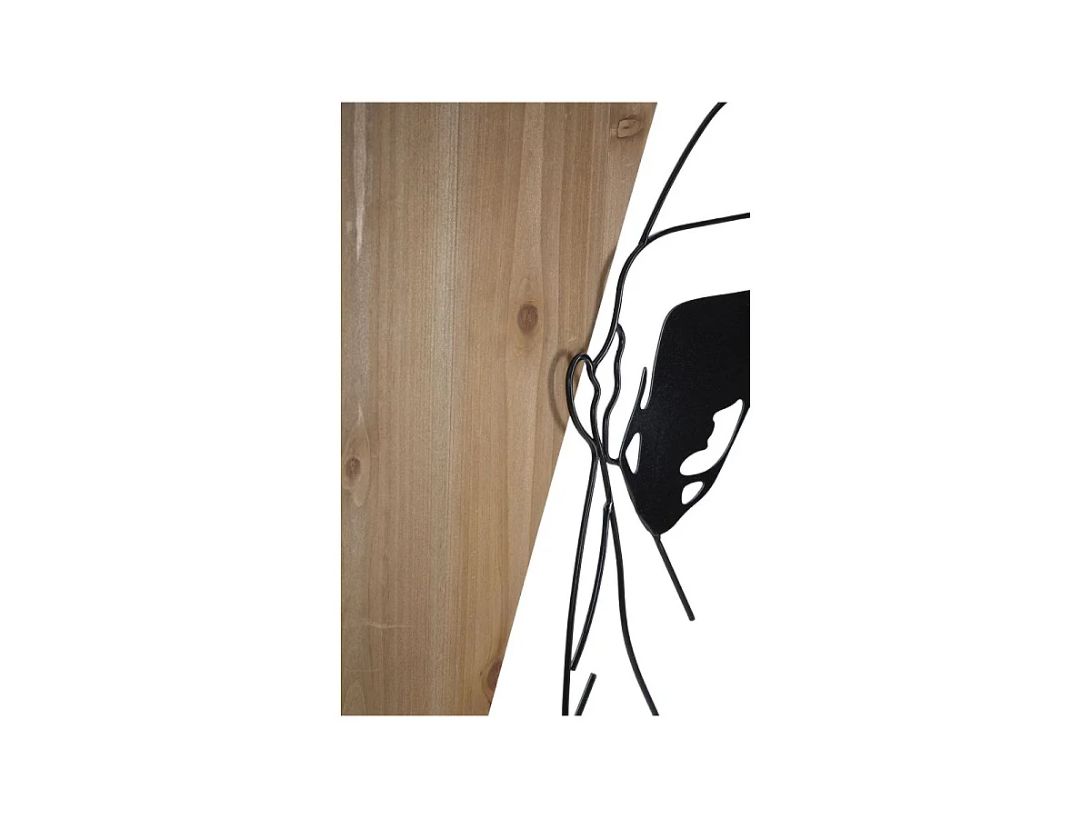3D-Dekopaneel aus Metall schwarz und Holz braun Frau 50x2x90 cm