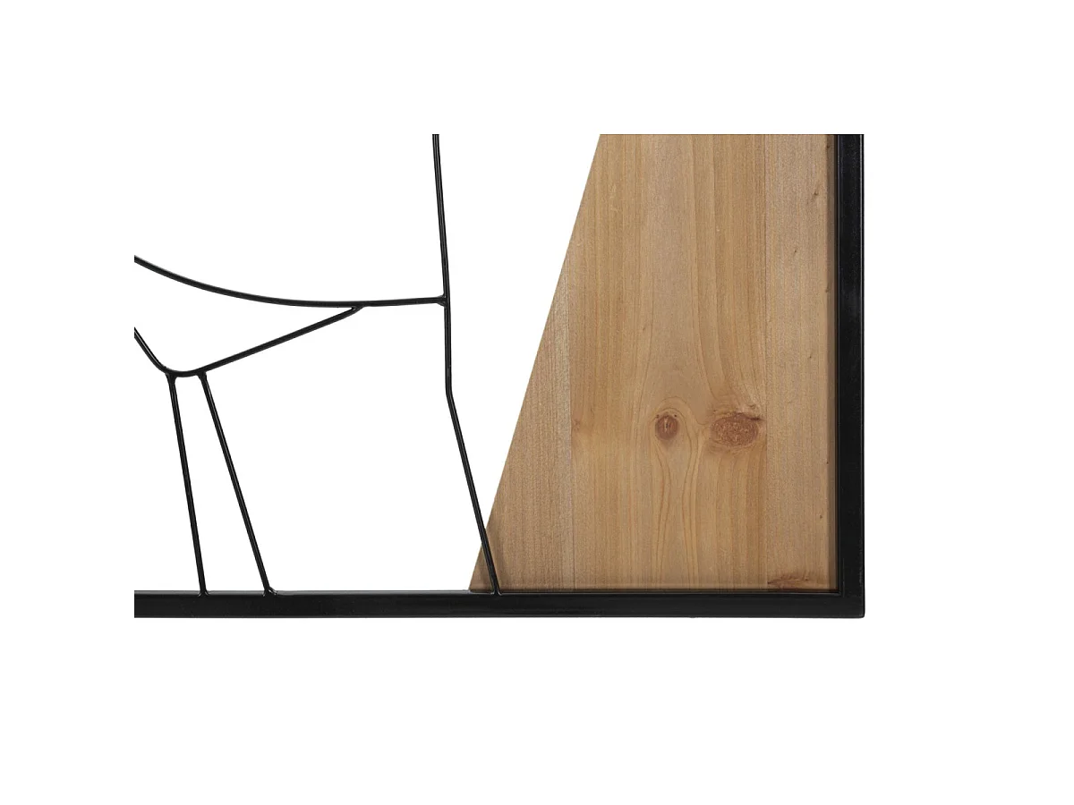 3D-Dekopaneel aus Metall schwarz und Holz braun Frau 50x2x90 cm