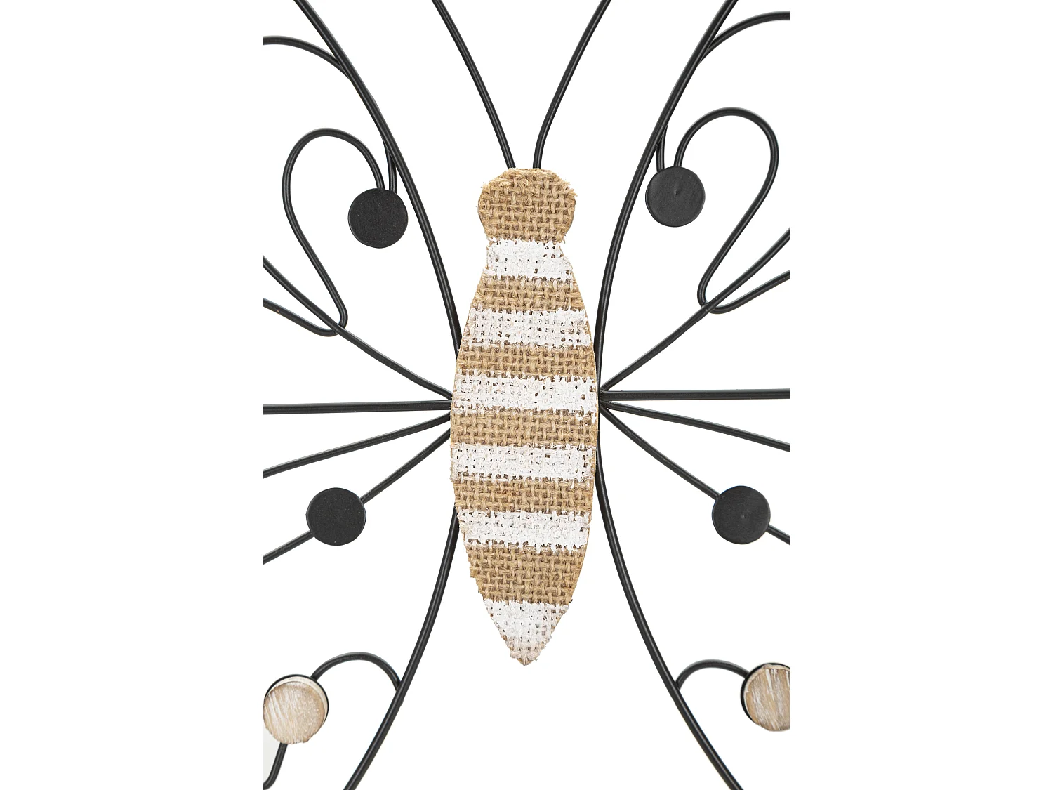 Décoration Murale en Métal "Papillon" 39cm Noir & Naturel