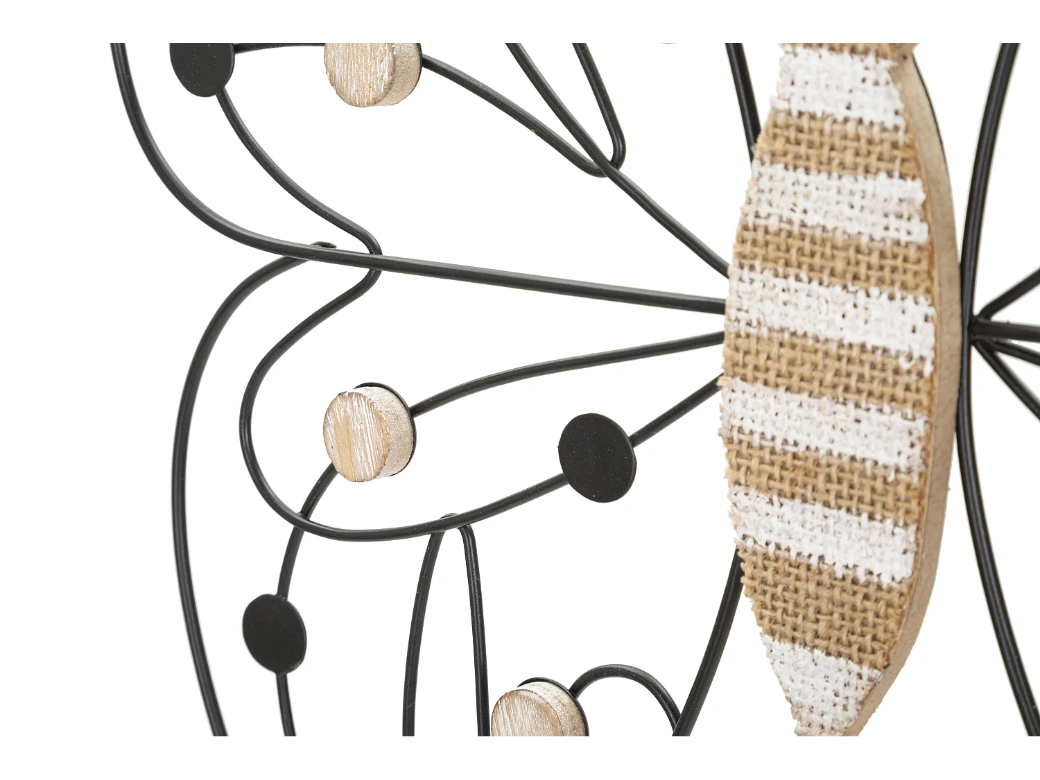 Décoration Murale en Métal "Papillon" 39cm Noir & Naturel