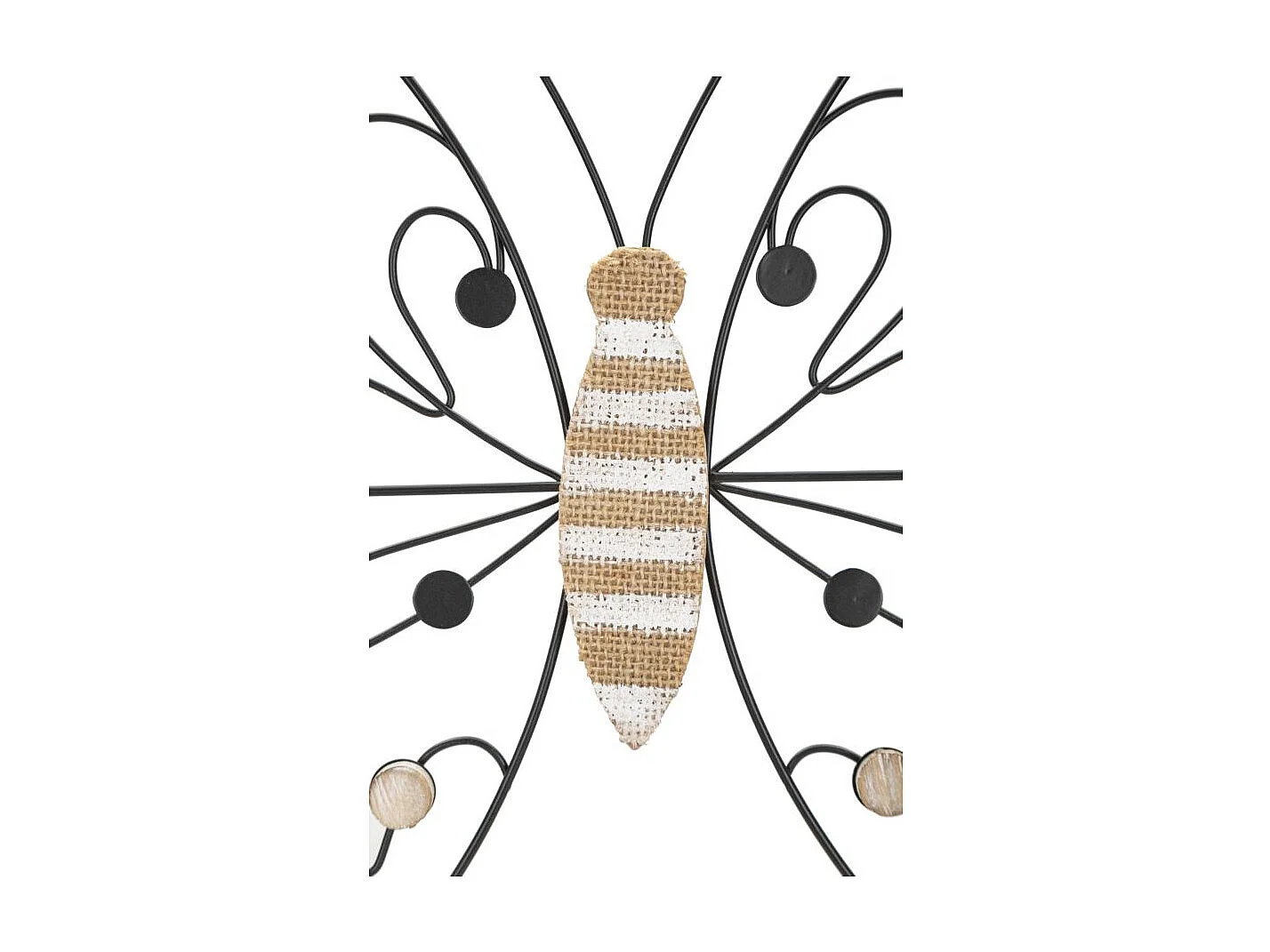 Décoration Murale en Métal "Papillon" 39cm Noir & Naturel