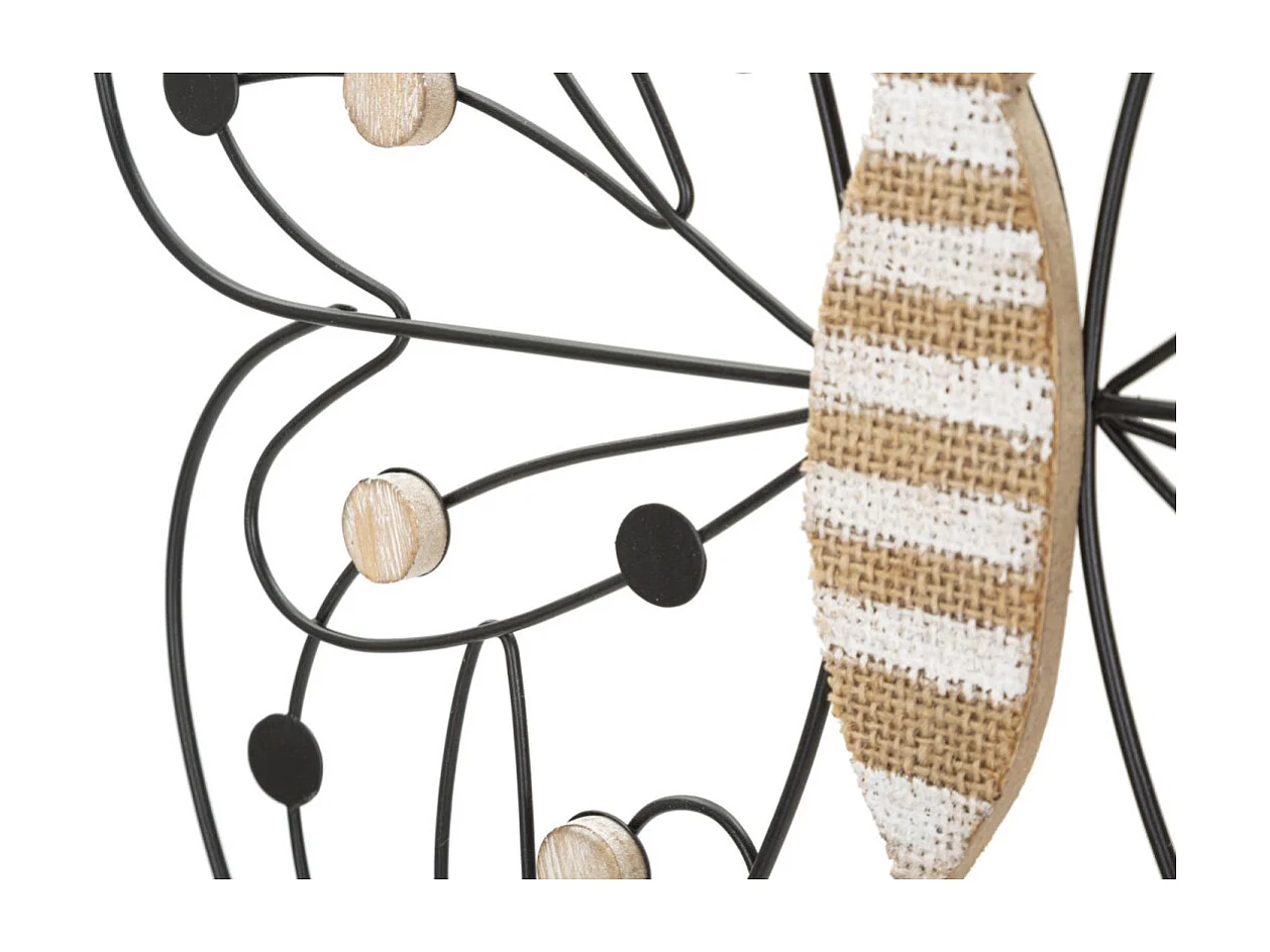 Décoration Murale en Métal "Papillon" 39cm Noir & Naturel