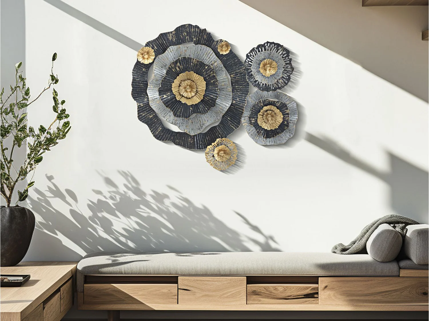 Décoration Murale en Métal "Otos" 100cm Multicolore