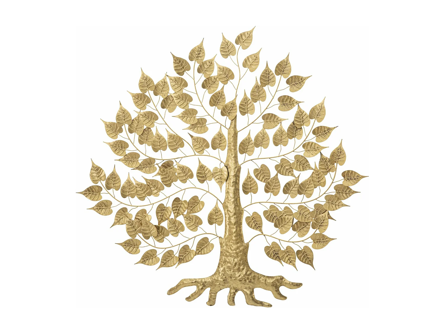 Pannello decorativo 3D in metallo dorato con albero cm 91x2,5x90