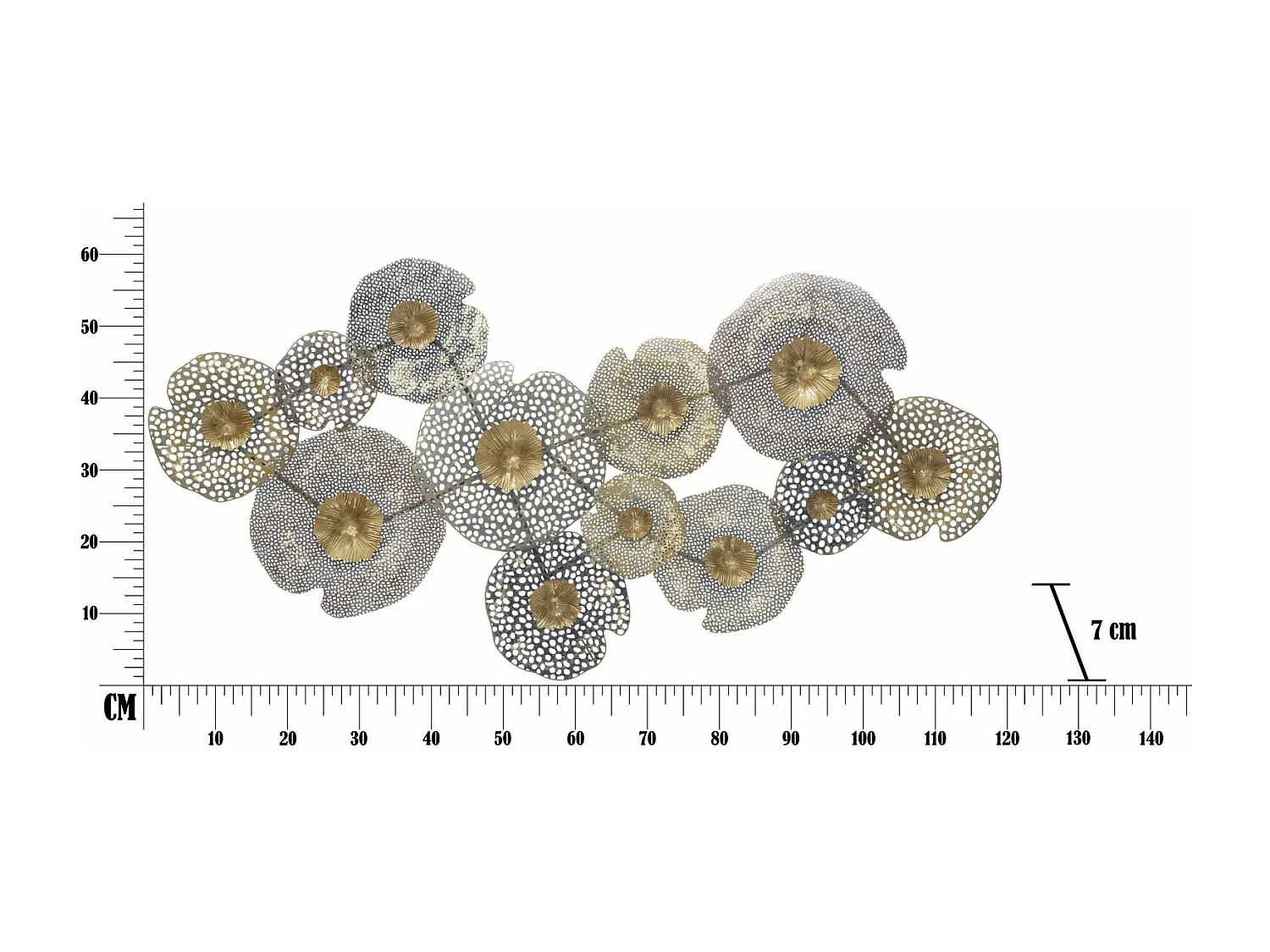 Panneau décoratif 3D en métal multicolore cm 119x7x59,5