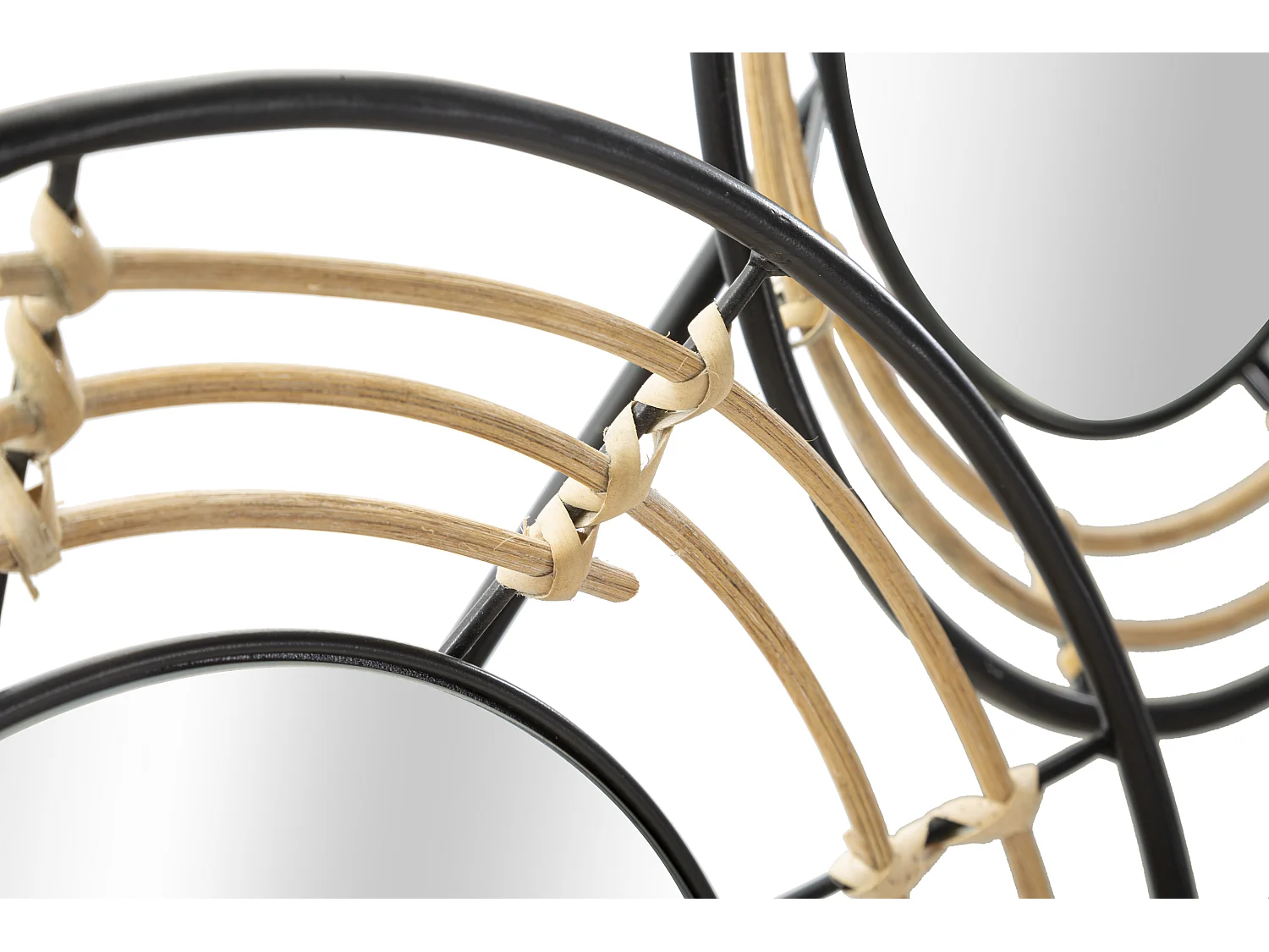 Décoration Murale 5 Miroirs "Oporto" 111cm Noir & Marron