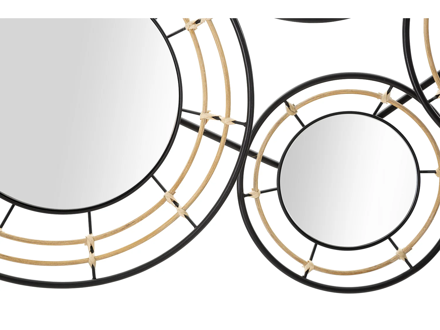 Pannello decorativo 3D in metallo e specchi nero cm 111x9,5x59