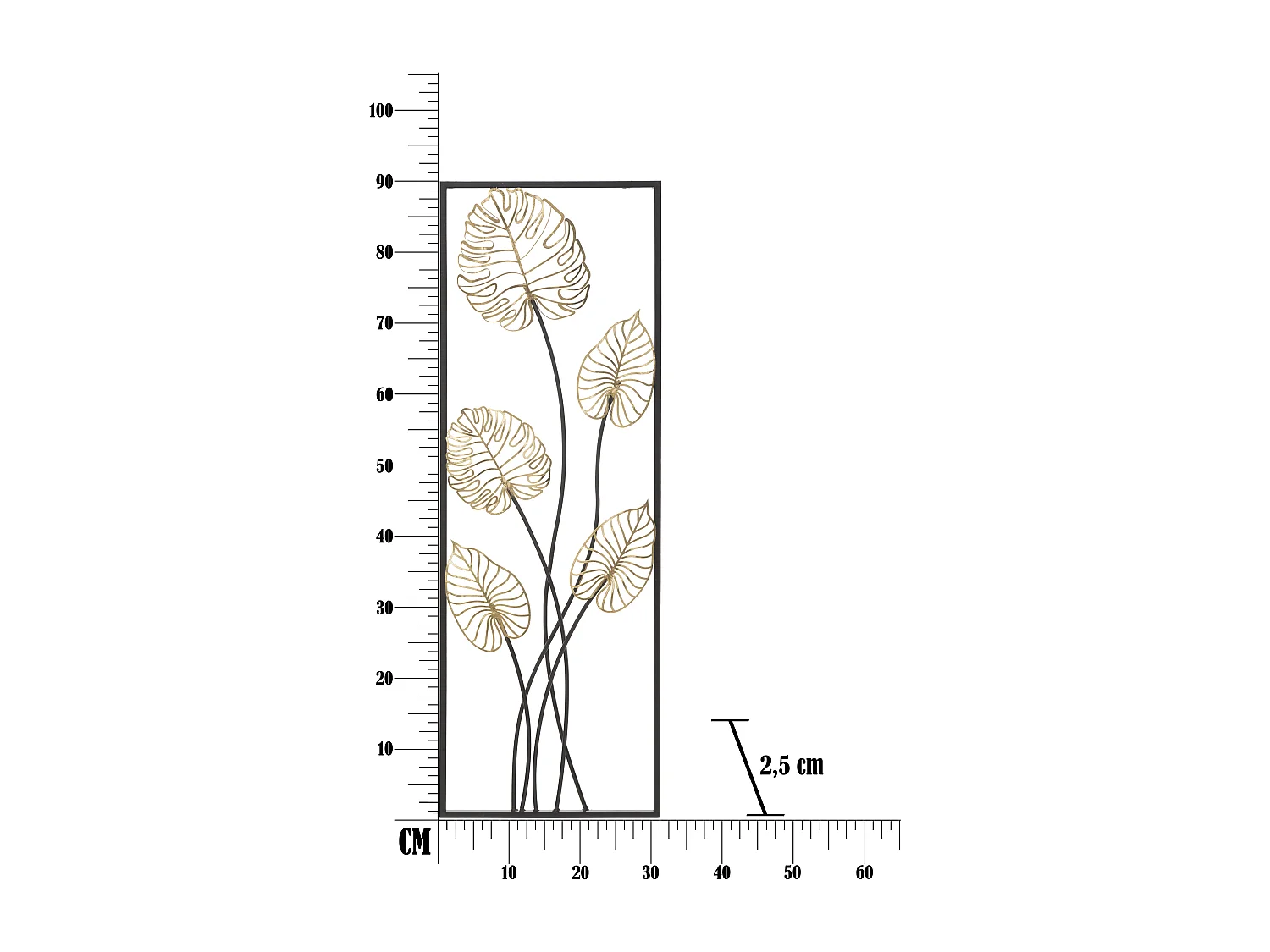 Décoration Murale Encadrée en Métal "Luxy" 90cm Multicolore