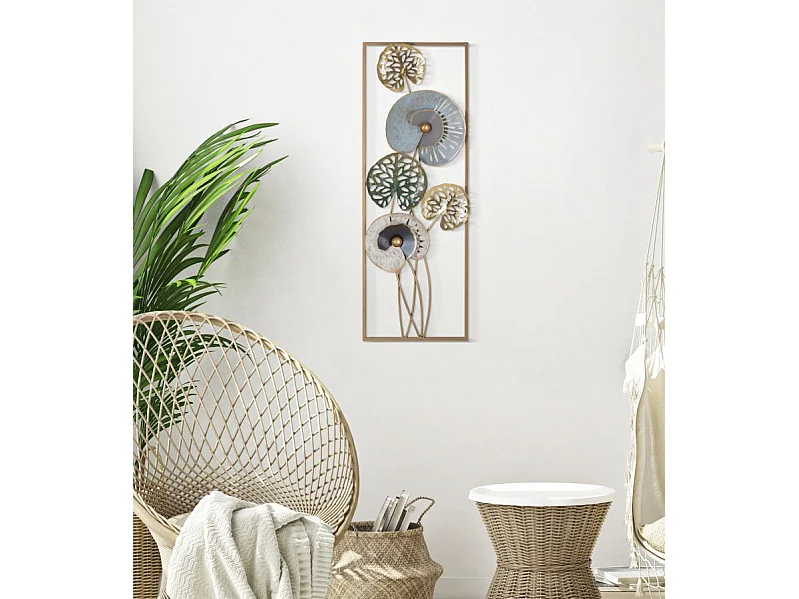 Pannello decorativo 3D in metallo multicolore cm 31,2x5,5x90