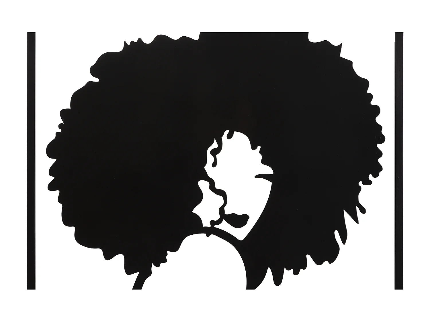 Pannello decorativo 3D in metallo nero ragazza cm 60x1,3x80