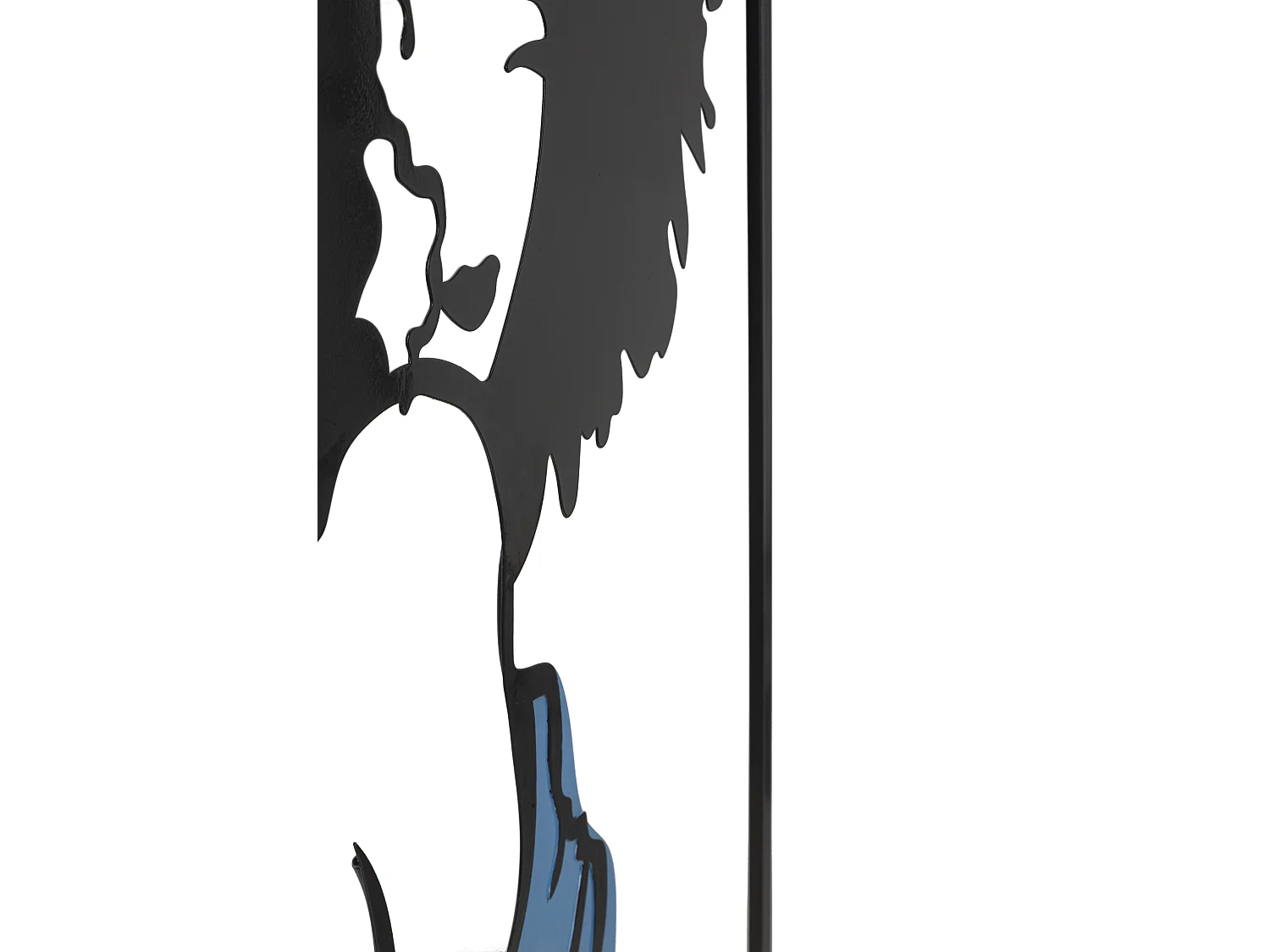 Pannello decorativo 3D in metallo nero ragazza cm 60x1,3x80