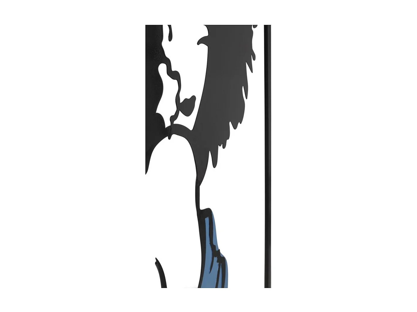 Décoration Murale Encadrée en Métal "Afef" 80cm Noir & Bleu