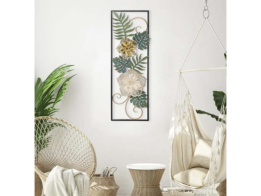 Pannello decorativo 3D in metallo multicolore cm 31x4x90