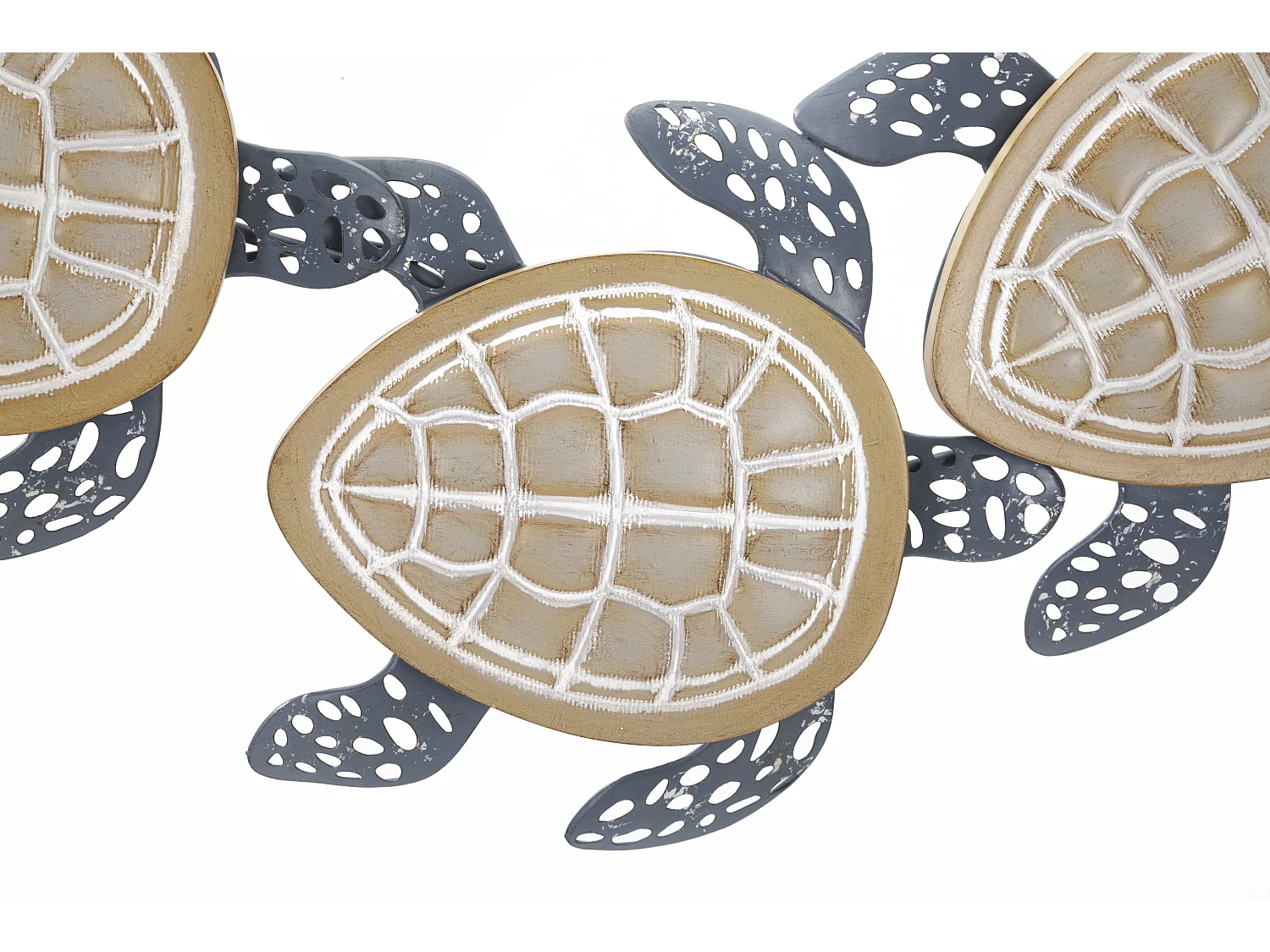 Décoration Murale en Métal "Tartarughe" 111cm Multicolore