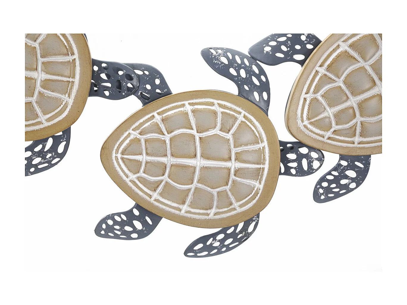 Décoration Murale en Métal "Tartarughe" 111cm Multicolore