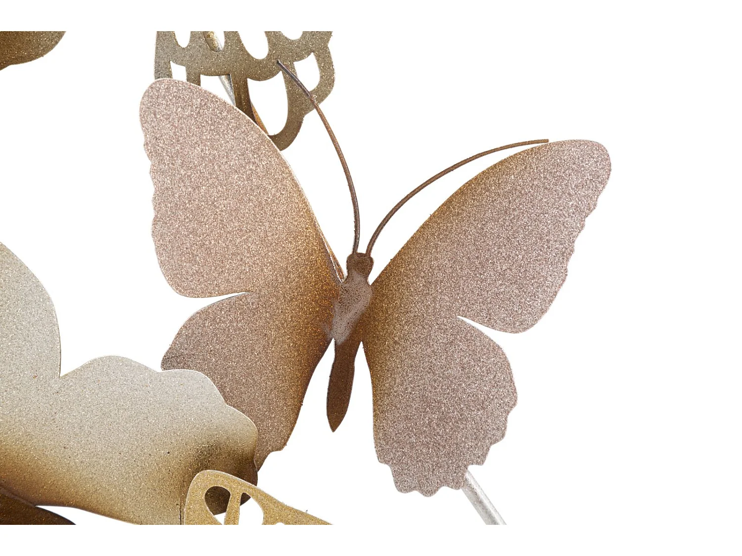 Décoration Murale en Métal "Butterflies" 115cm Rose & Or