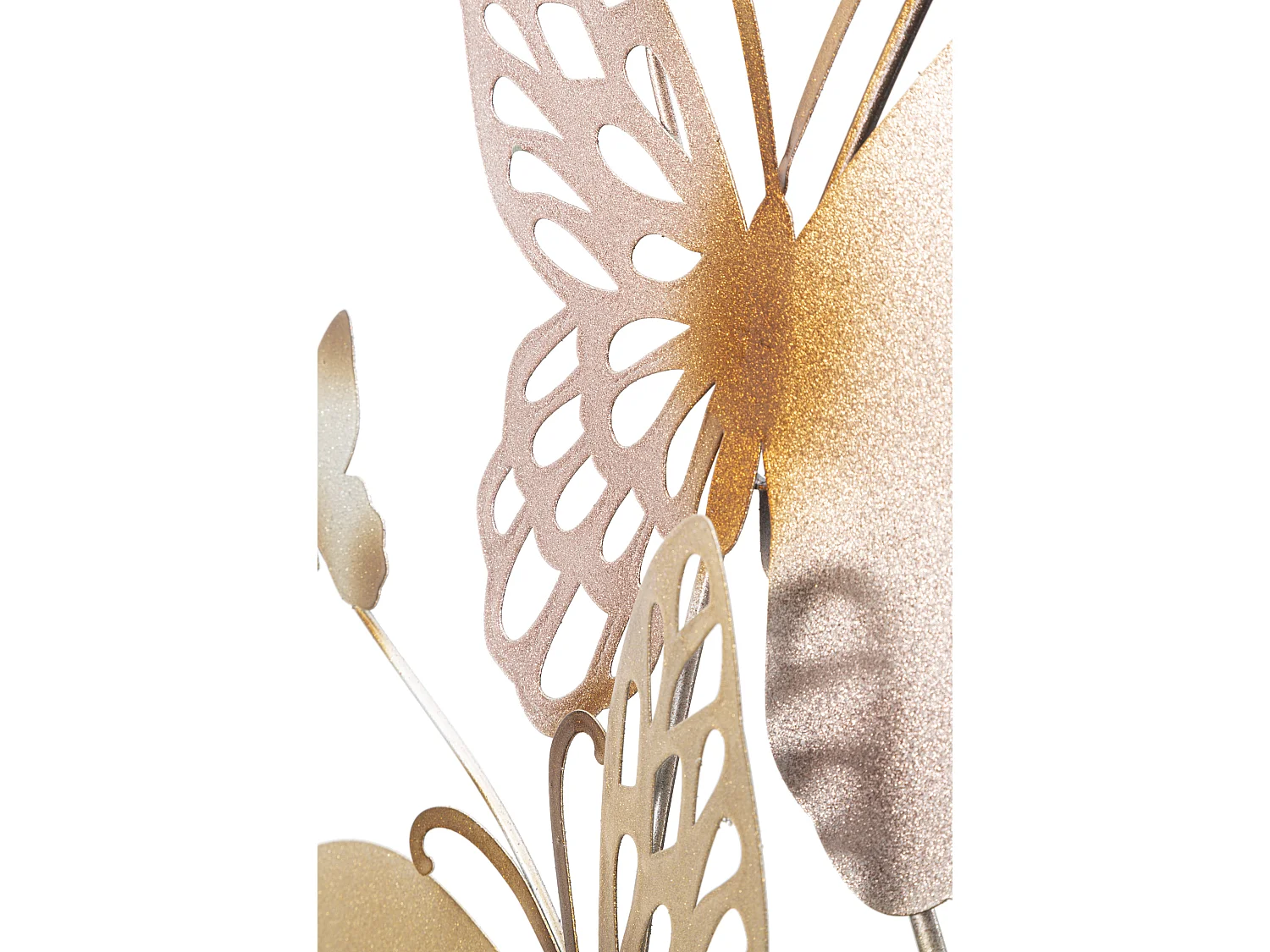 Décoration Murale en Métal "Butterflies" 115cm Rose & Or