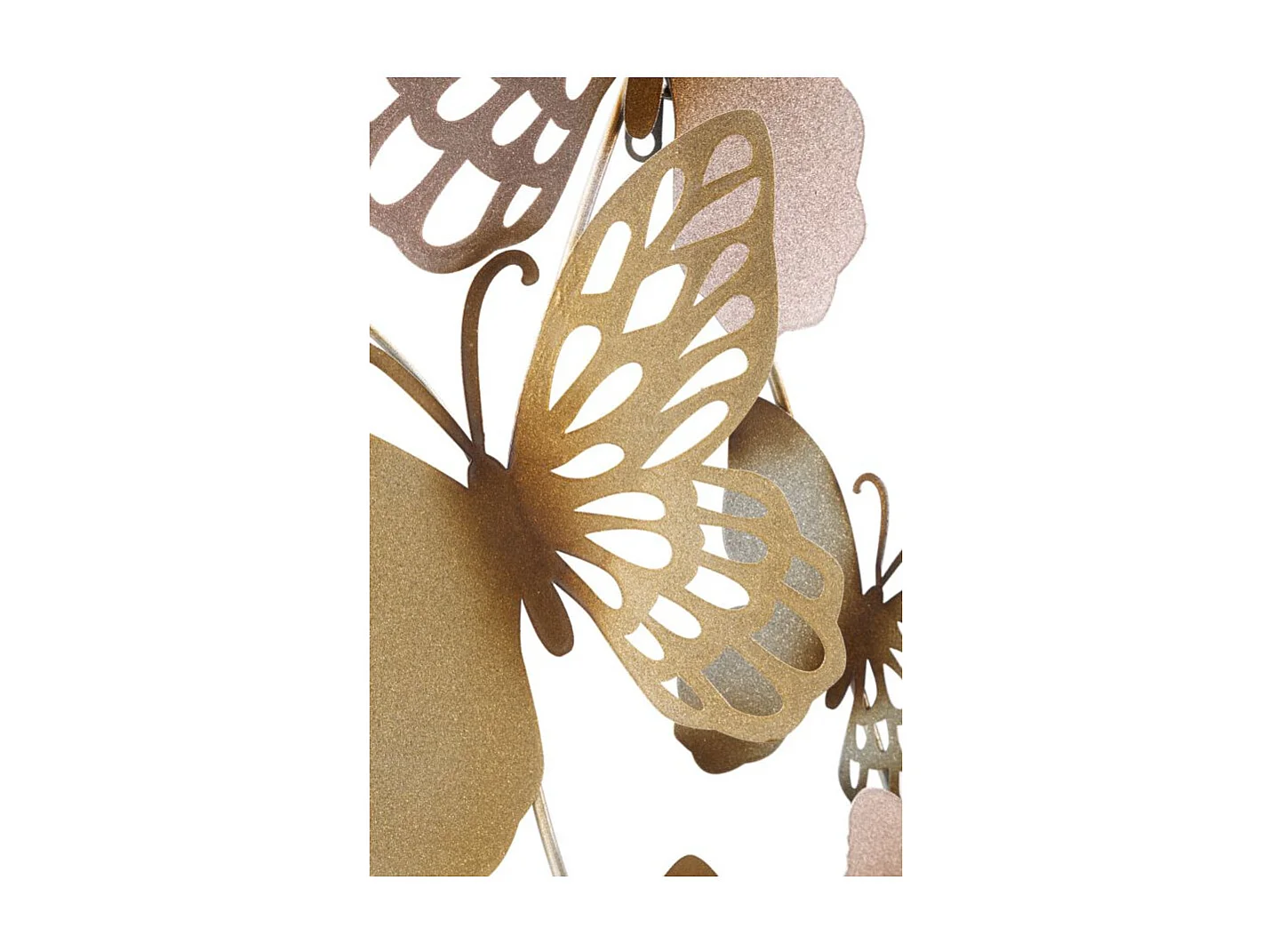 Décoration Murale en Métal "Butterflies" 115cm Rose & Or
