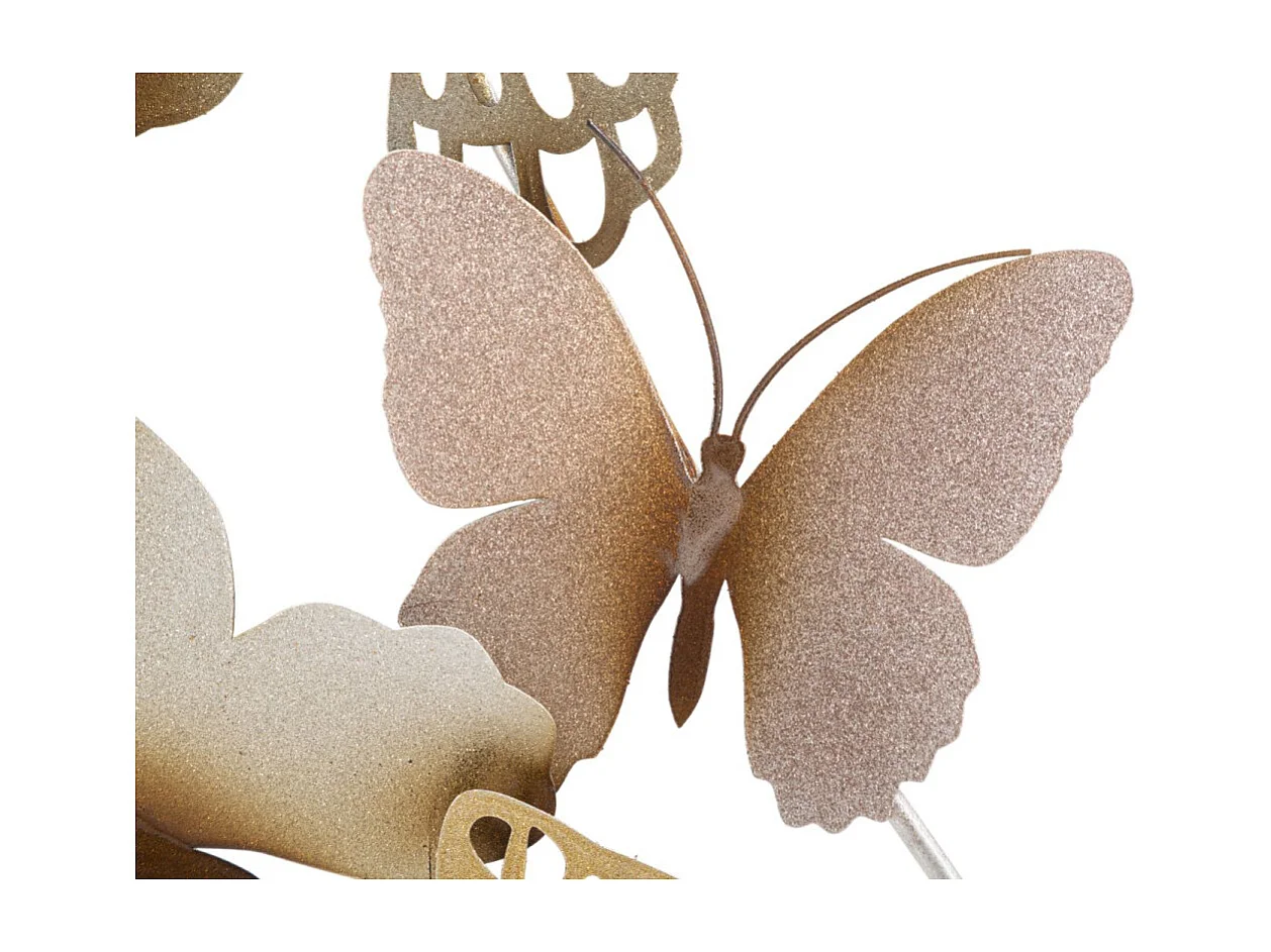Décoration Murale en Métal "Butterflies" 115cm Rose & Or