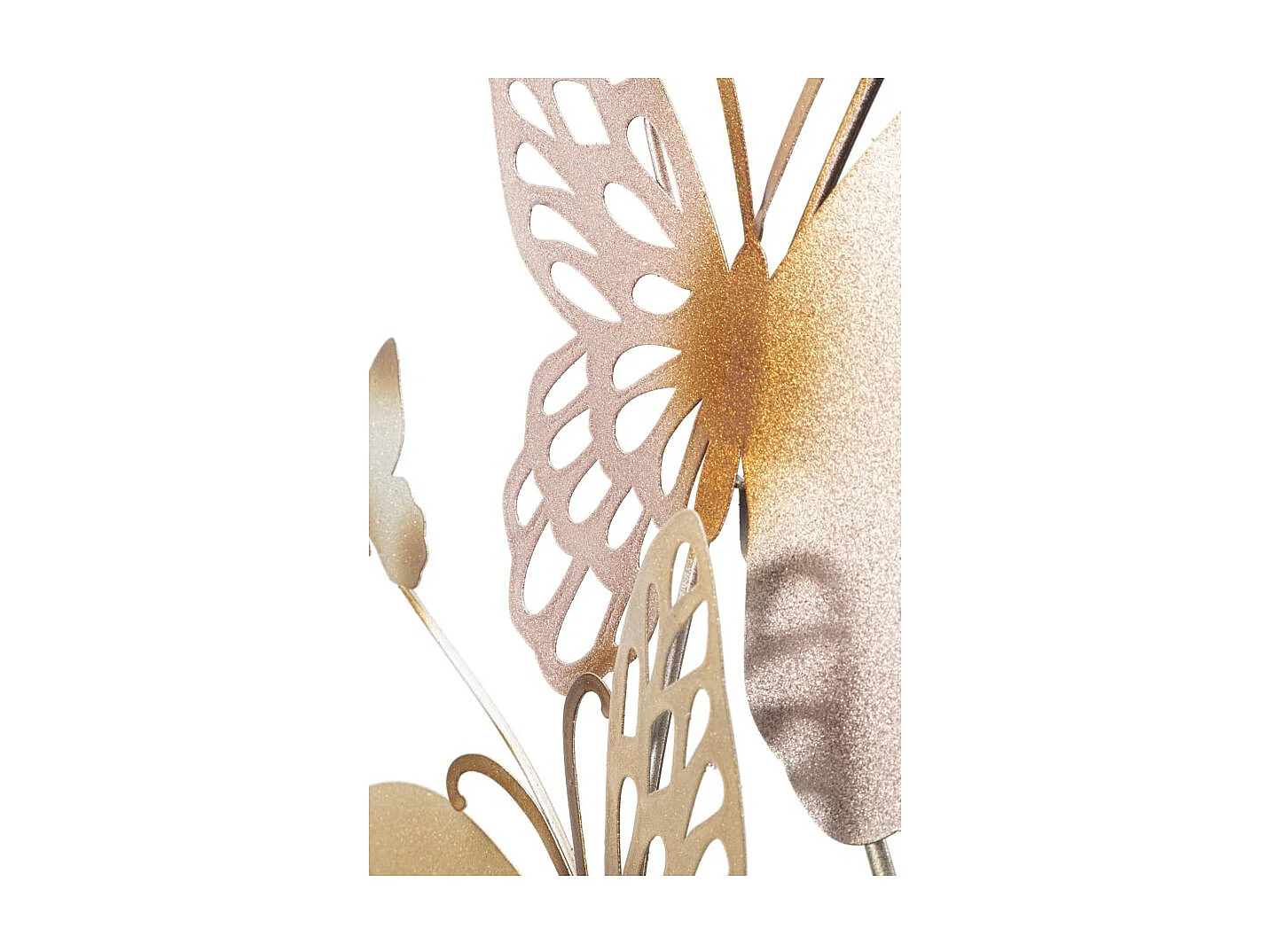Décoration Murale en Métal "Butterflies" 115cm Rose & Or