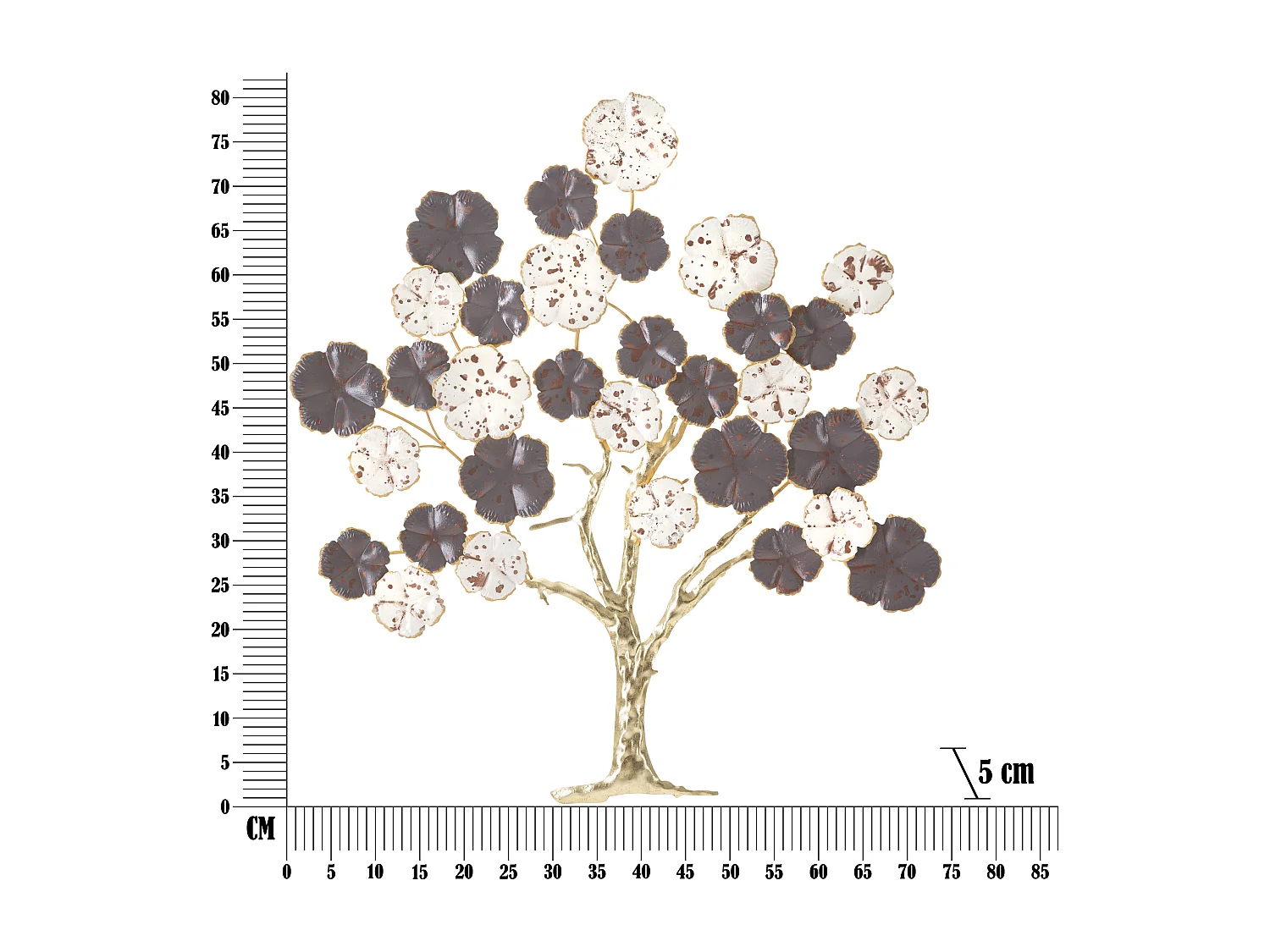 Décoration Murale en Métal "Albero Purpy" 80cm Multicolore