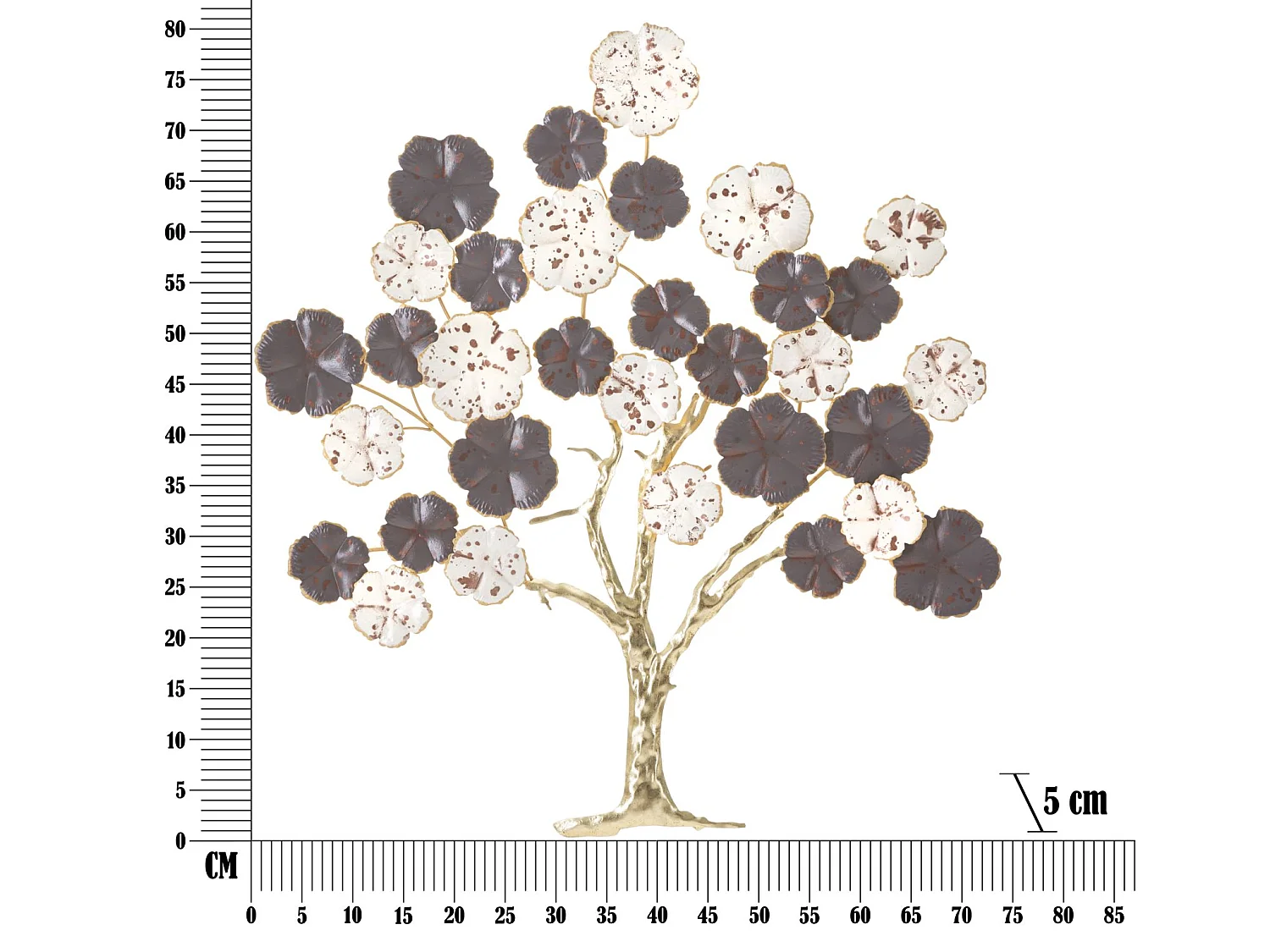 3D-Dekopaneel Baum aus Metall mehrfarbig 73,7x5x80 cm