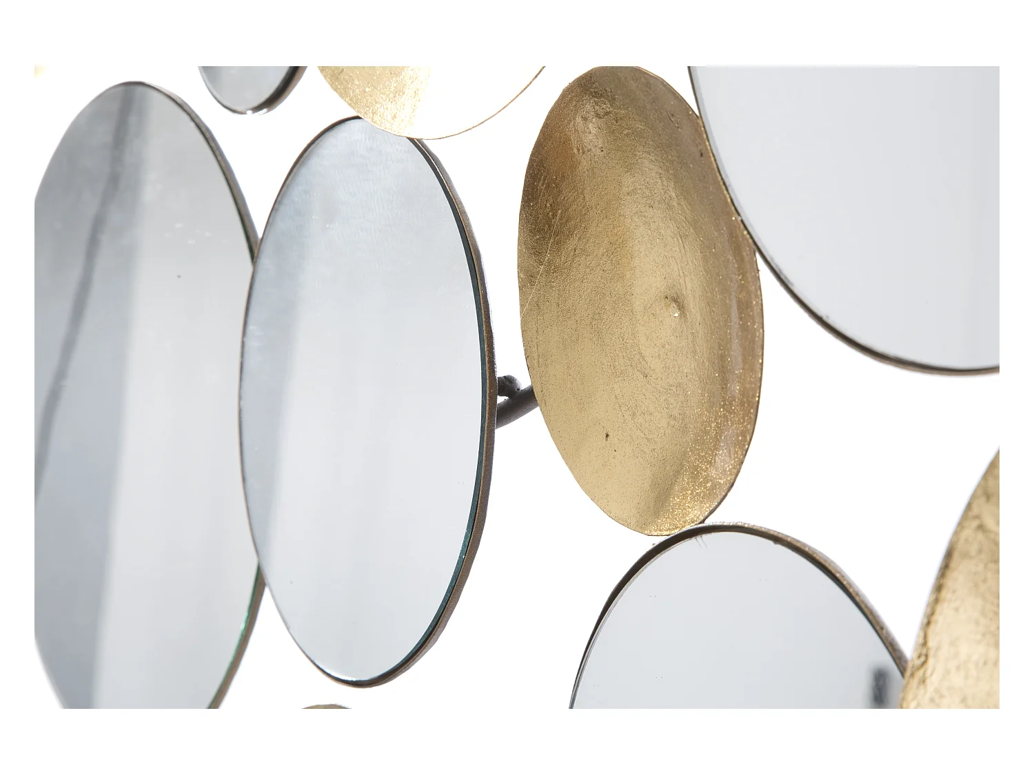 Décoration Murale en Métal "Miroirs" 118cm Or