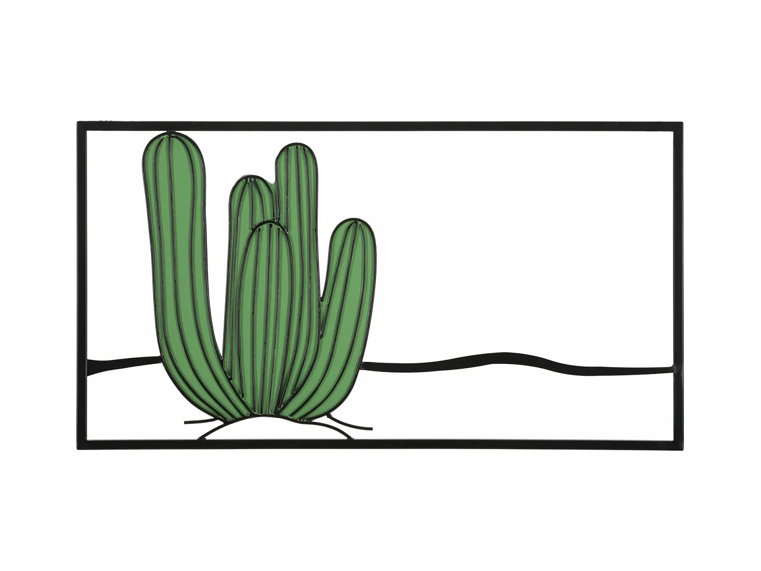 Panneau Décoratif Cactus 3D en Métal - 60x1,3x33 cm