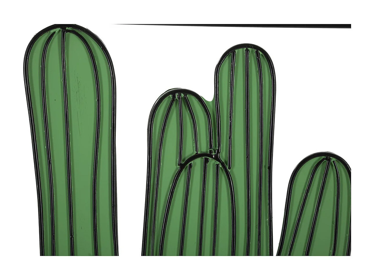 Décoration Murale Encadrée en Métal "Cactus" 60cm Vert & Noir