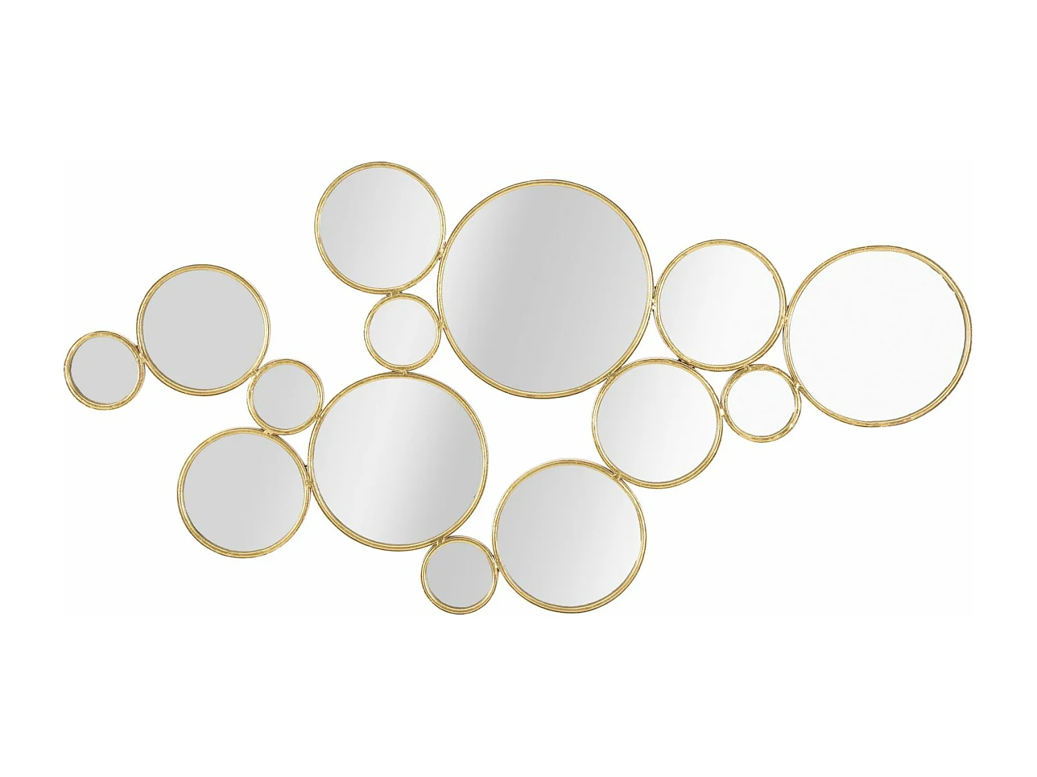 Décoration Murale en Métal "Miroirs Ronds" 100cm Or