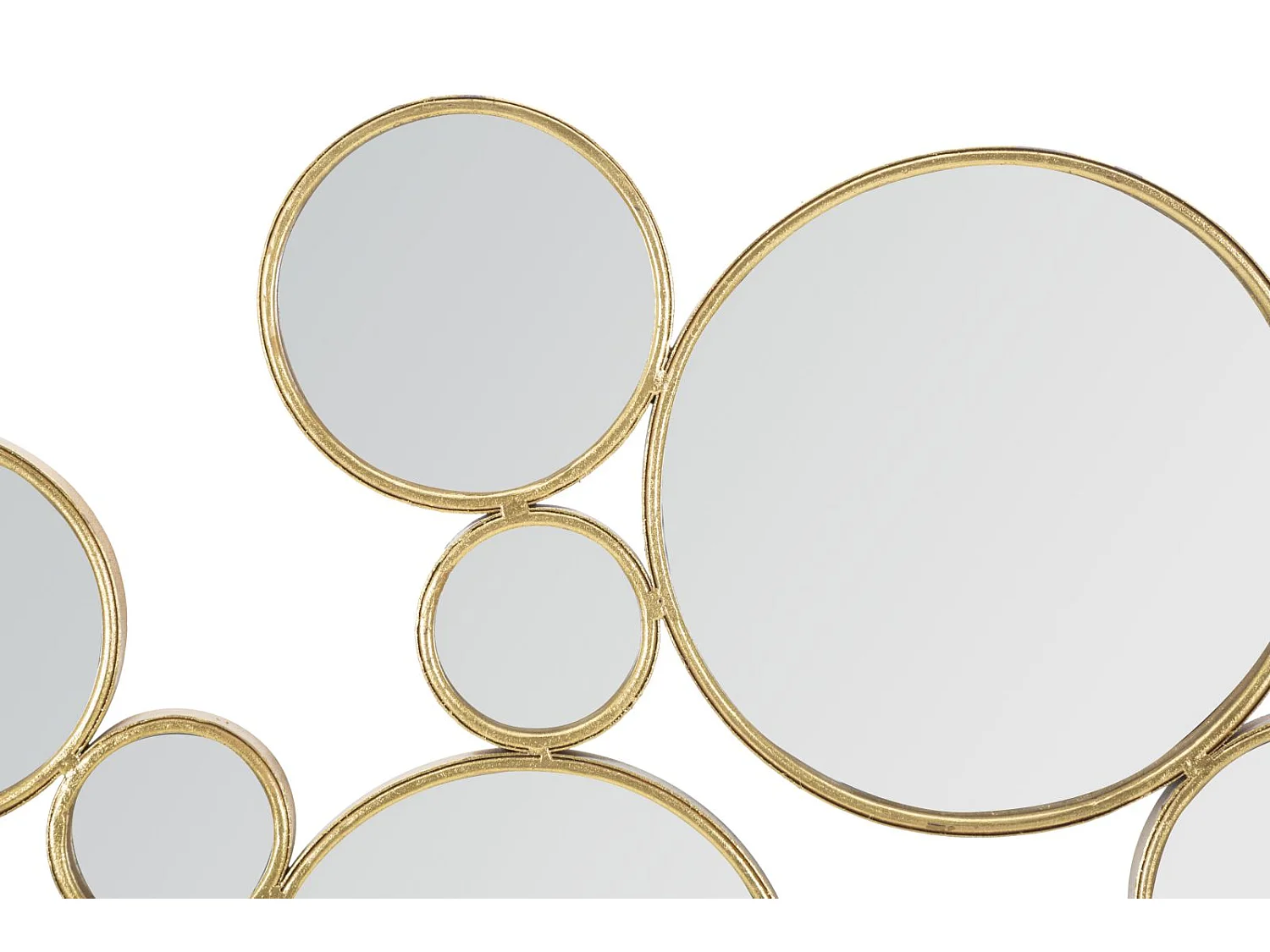 Décoration Murale en Métal "Miroirs Ronds" 100cm Or