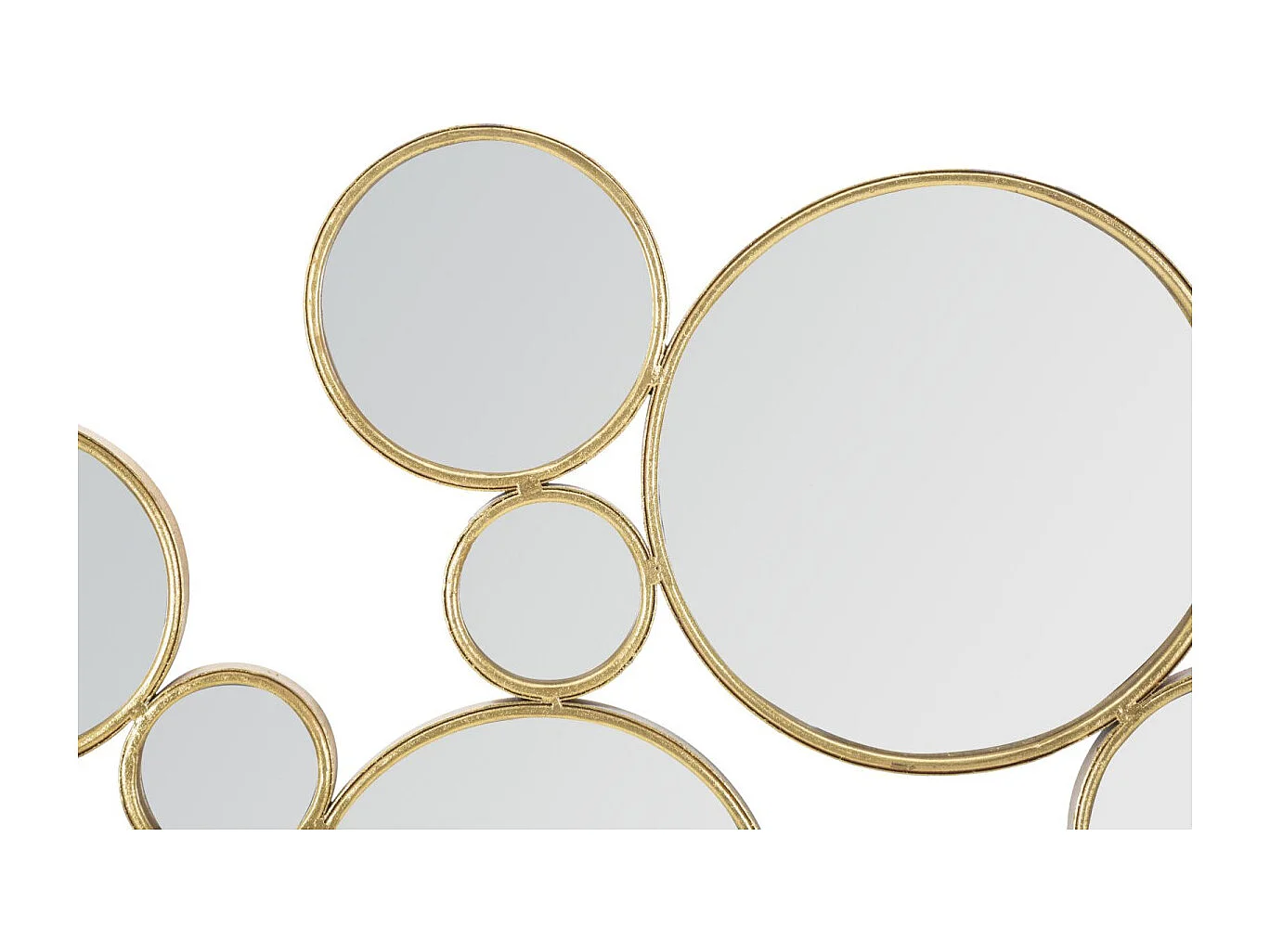 Wanddekoration mit goldenen runden Spiegeln Mirrors