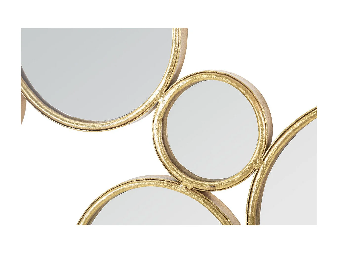 Wanddekoration mit goldenen runden Spiegeln Mirrors