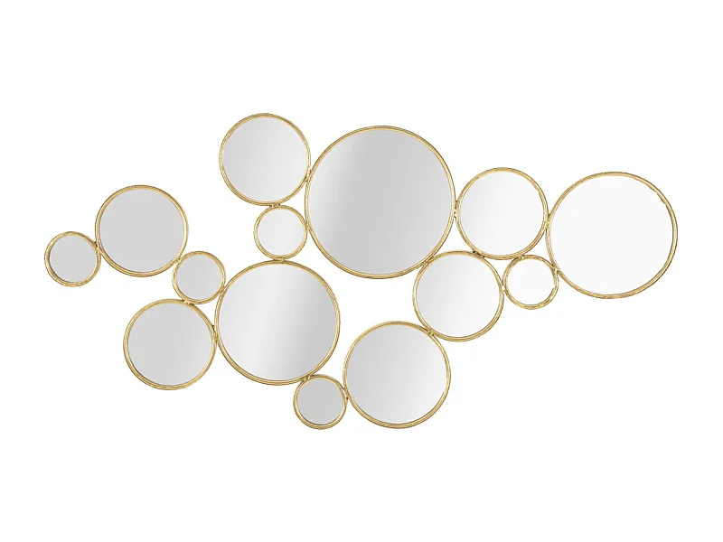 Décoration Murale en Métal "Miroirs Ronds" 100cm Or