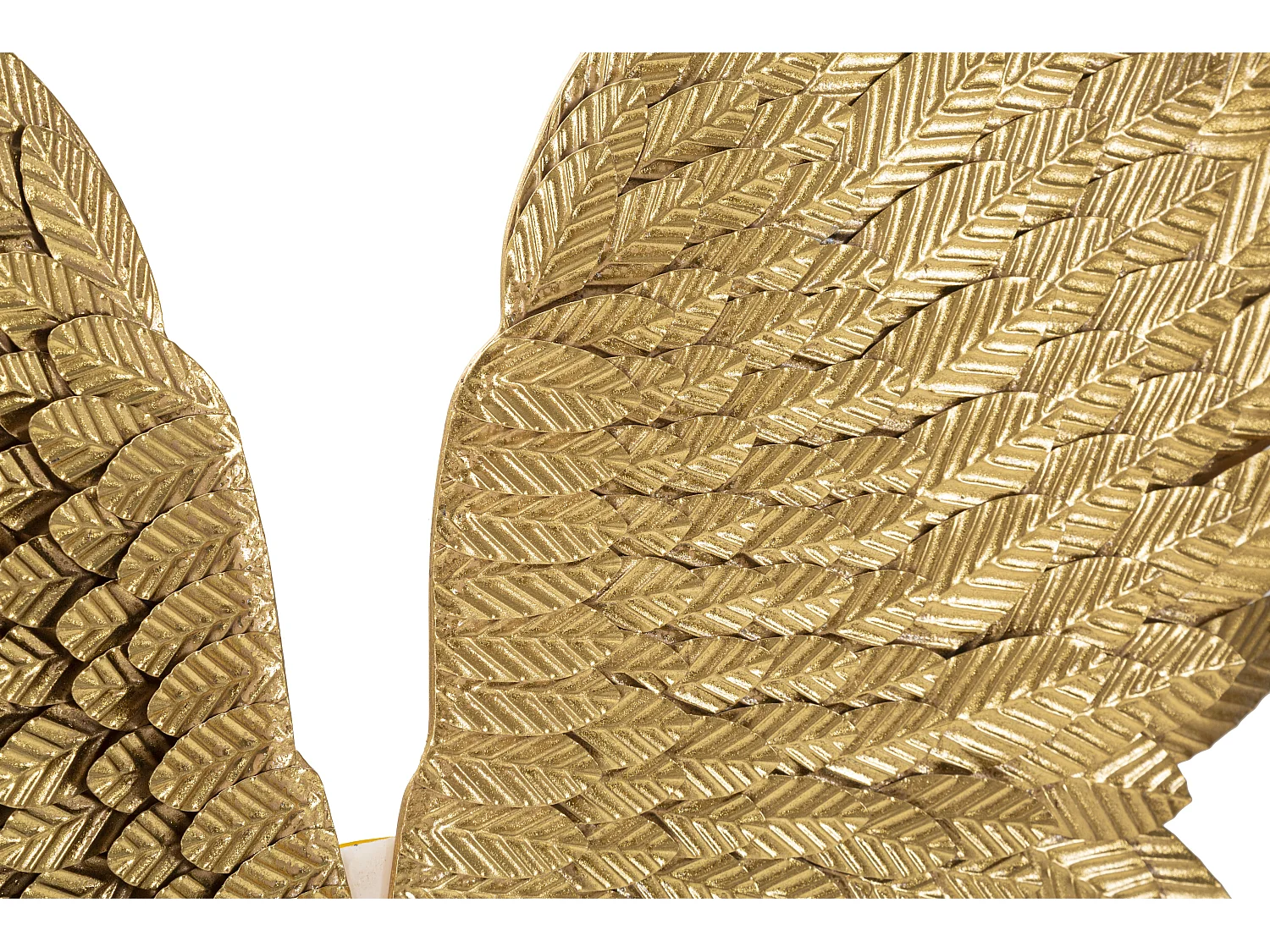 Set 2 di pannelli decorativi ali in metallo dorato cm 37,5x3x100