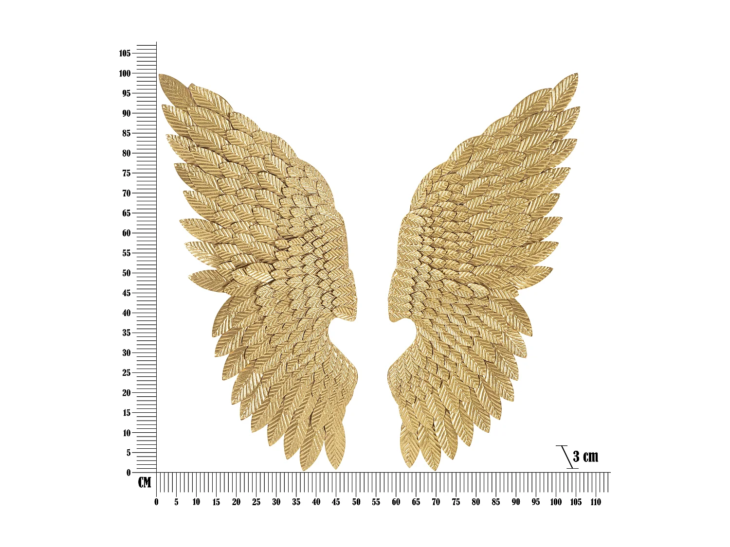 Lot de 2 Décorations Murales en Métal "Beauty" 100cm Or