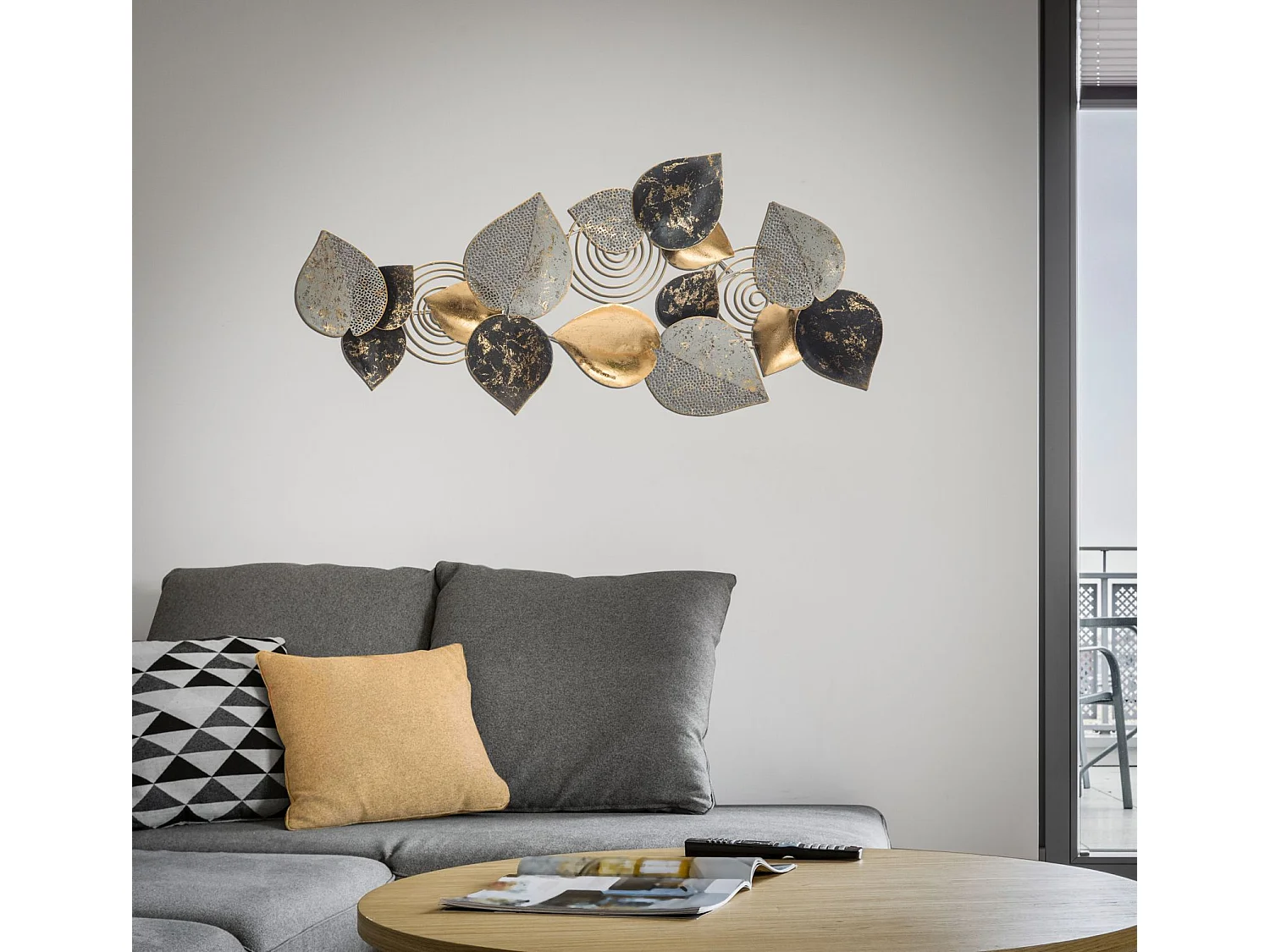 Pannello decorativo 3D in metallo multicolore cm 97x5,5x43