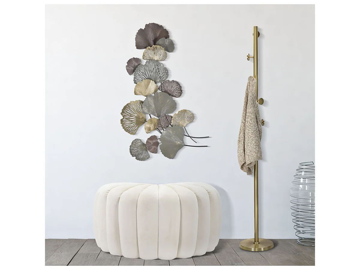 Dekorativt vægpanel fra Diply, 76 x 7,6 x 126 cm – 3D-jernpanel med elegant bladmønster til vægge – Eksotisk dekoration