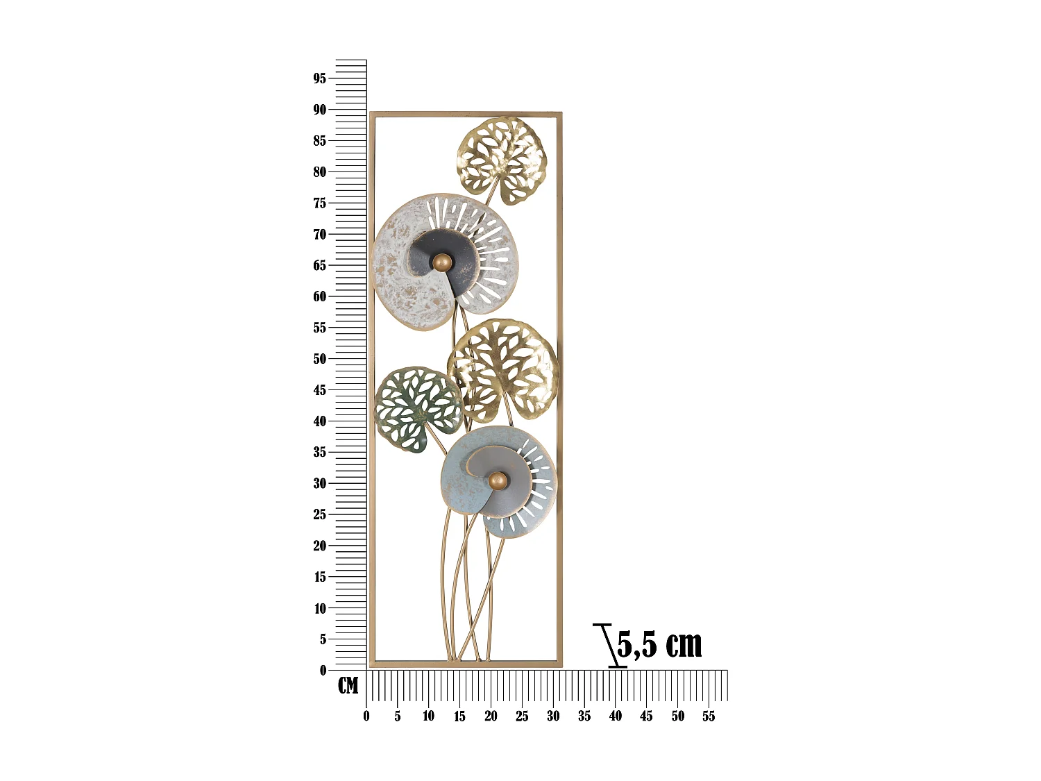 Décoration Murale Encadrée en Métal "Gloth" 90cm Multicolore